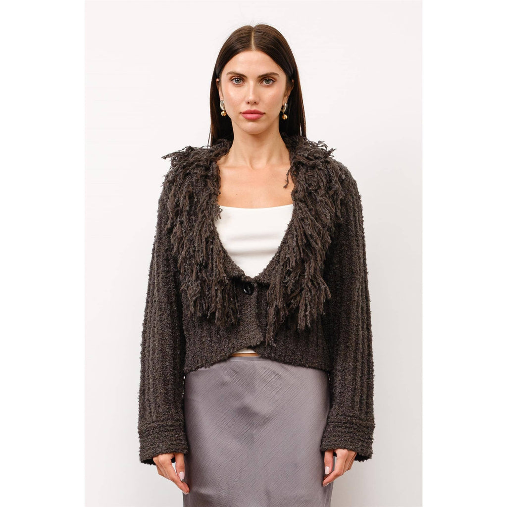 Madelyn Fringe Sweater Cropped Cardigan