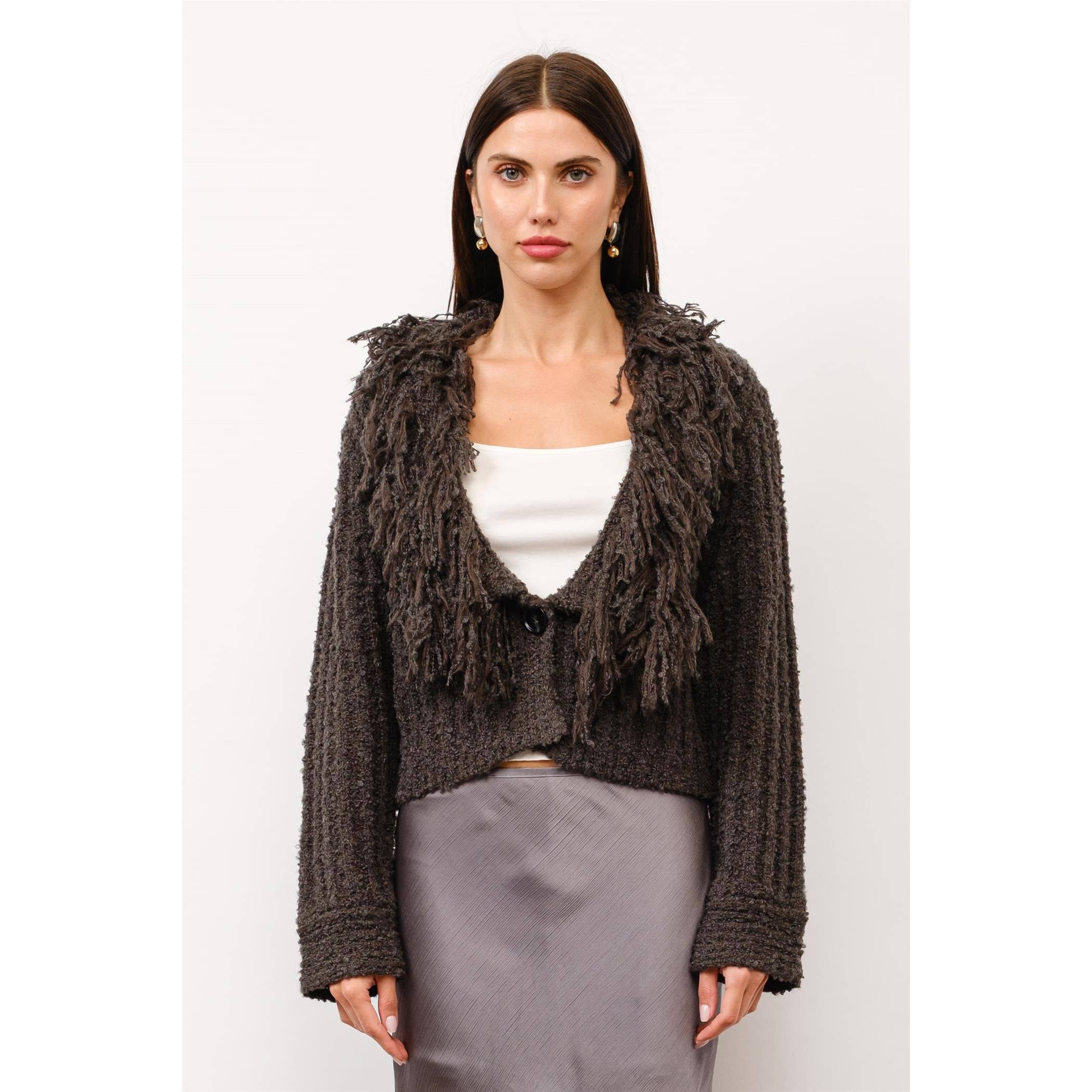 Madelyn Fringe Sweater Cropped Cardigan