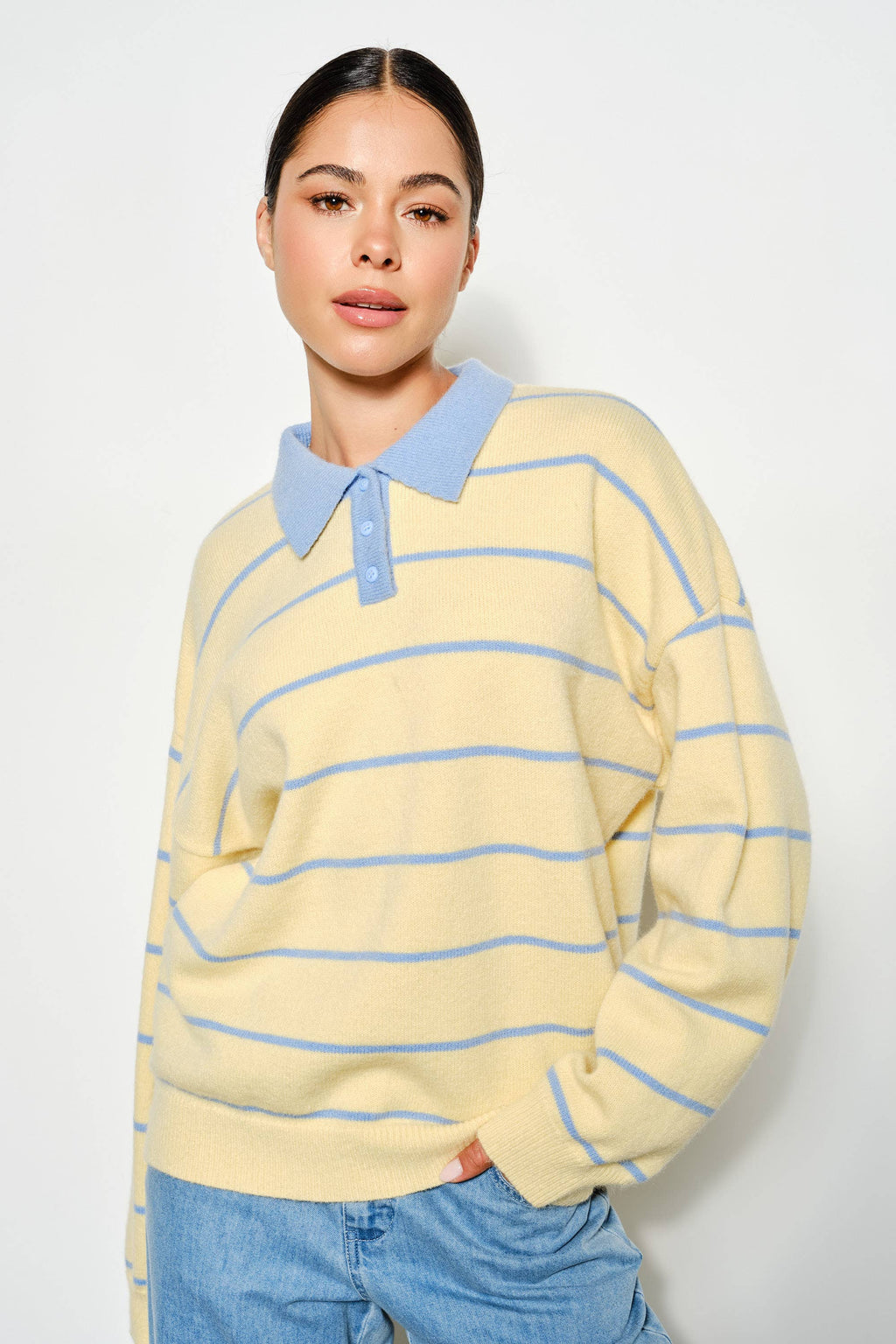 JOANNA STRIPED RUGBY SWEATER