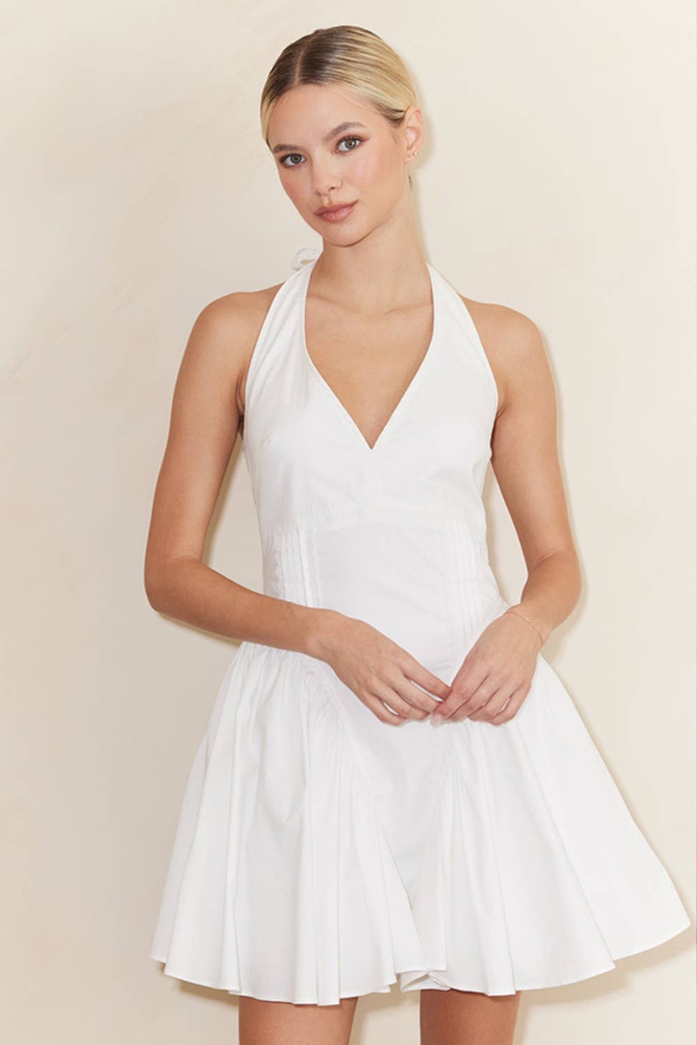 TIMELESS CLASSIC CLASSY HALTER NECK MINI DRESS