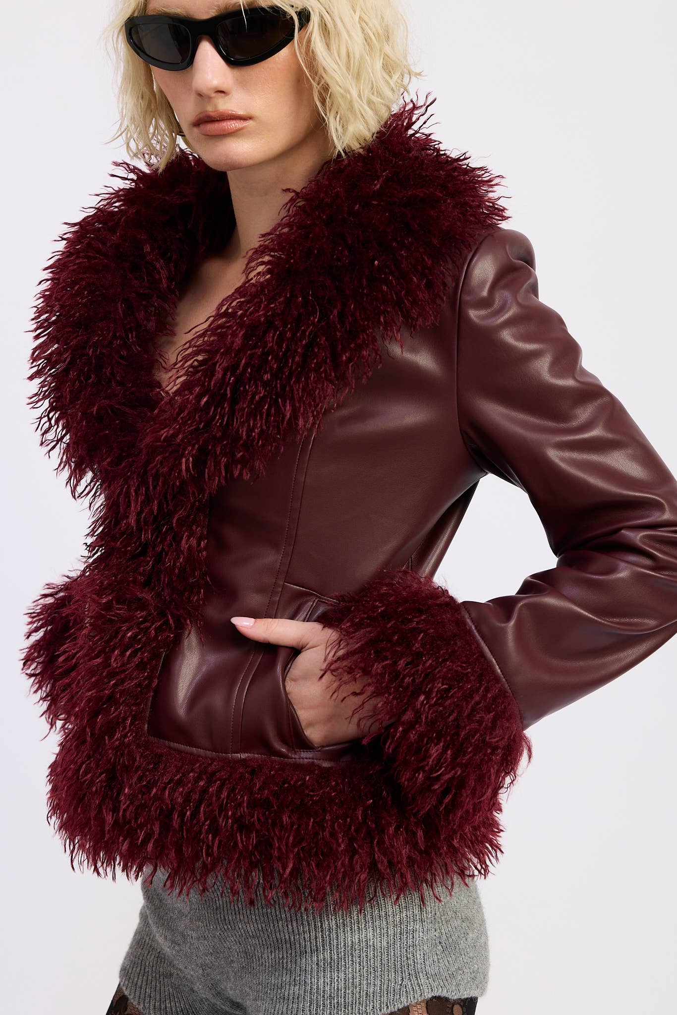 Fur and Leather Mix Media Jacket