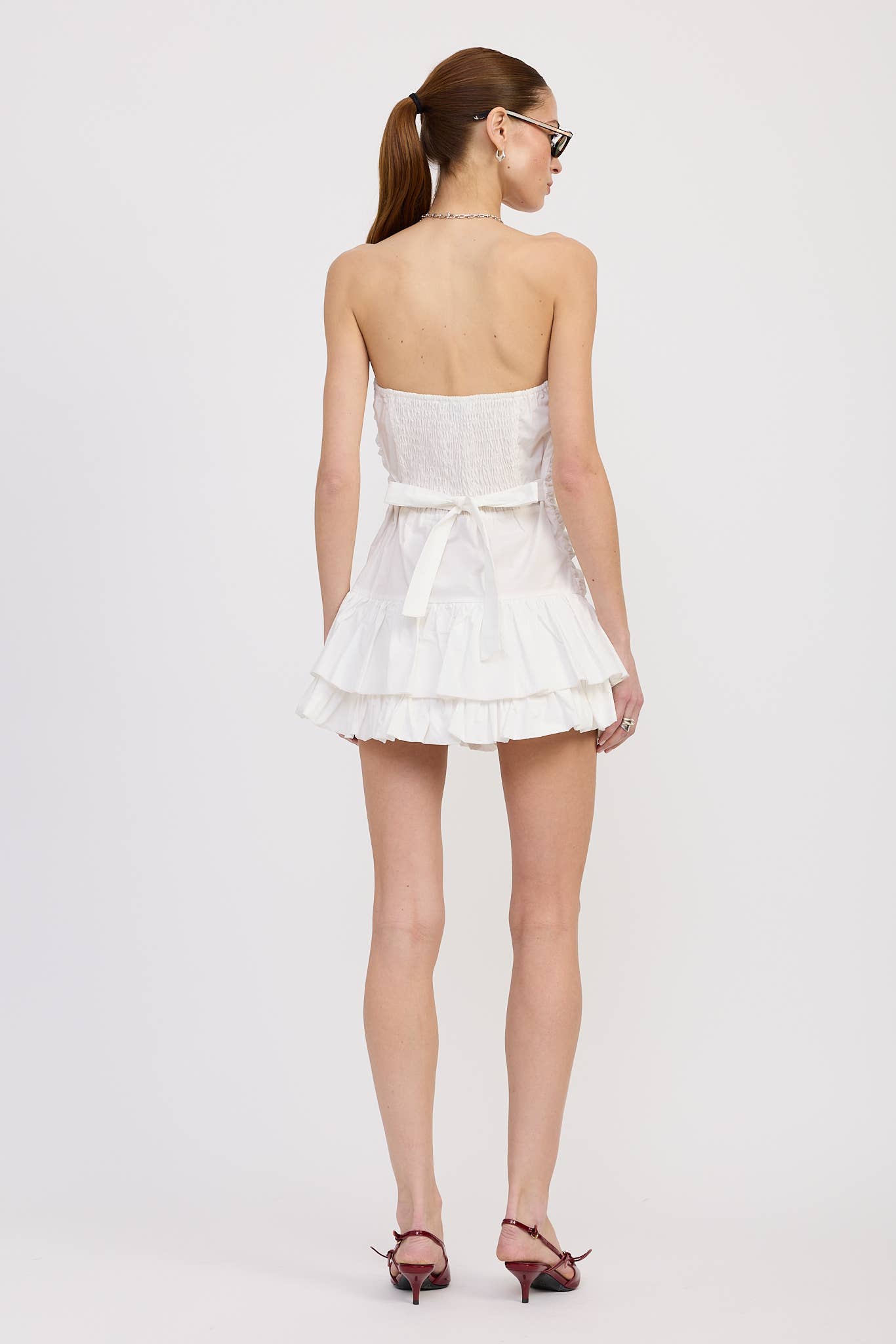 POPLIN TUBE DRESS WITH BACK TIE