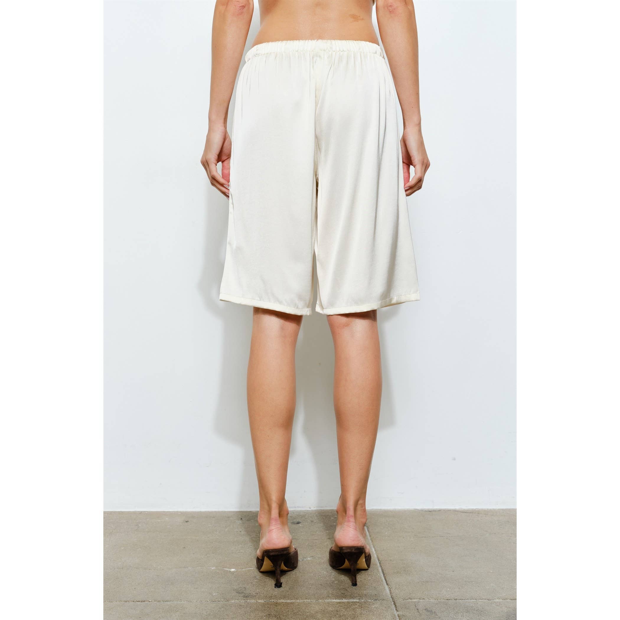 Lily Relaxed Fit Satin Long Shorts
