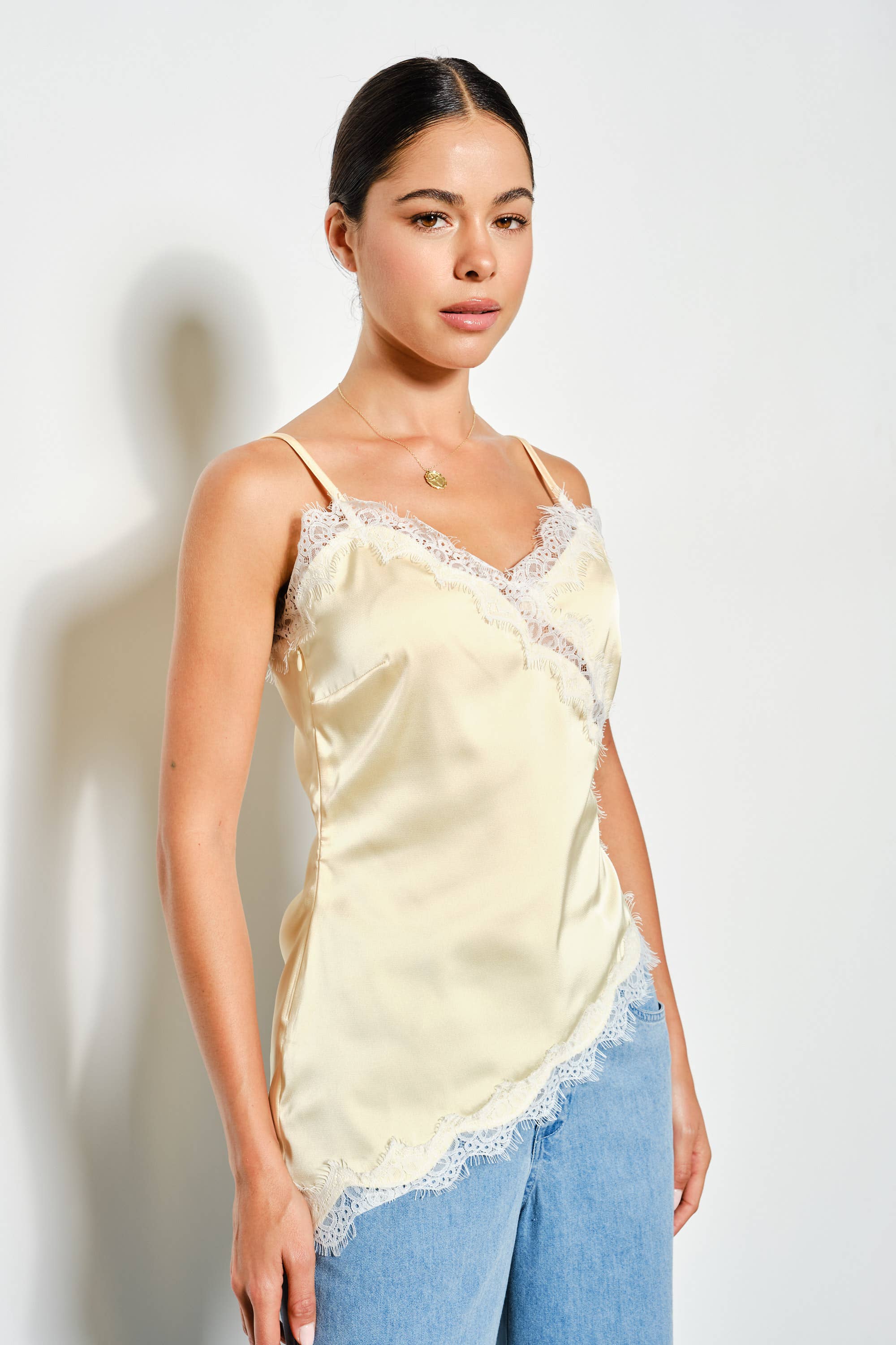 OREN ASYMMETRICAL SATIN CAMI