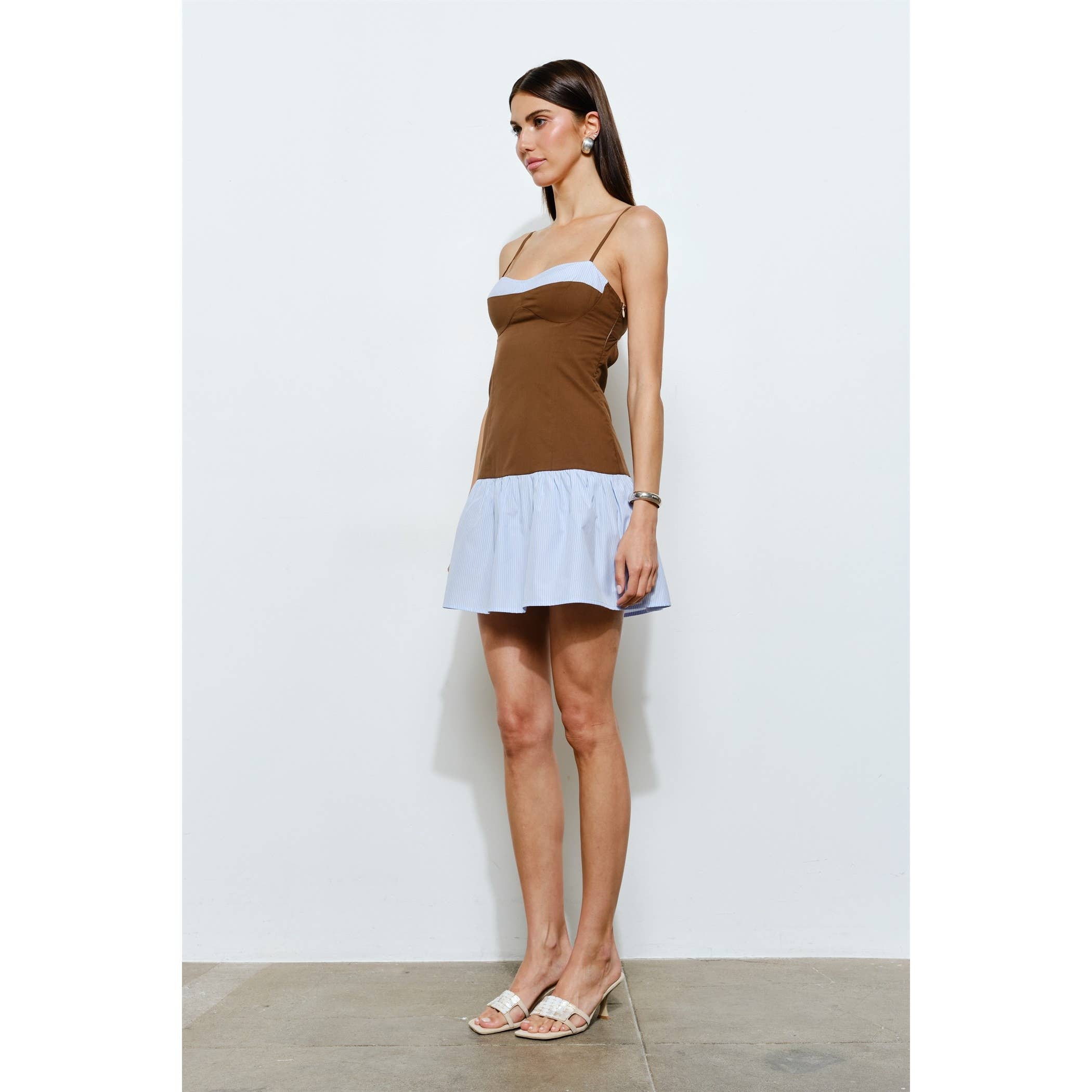 Bonnie Open Back 2-Tone Mini Dress