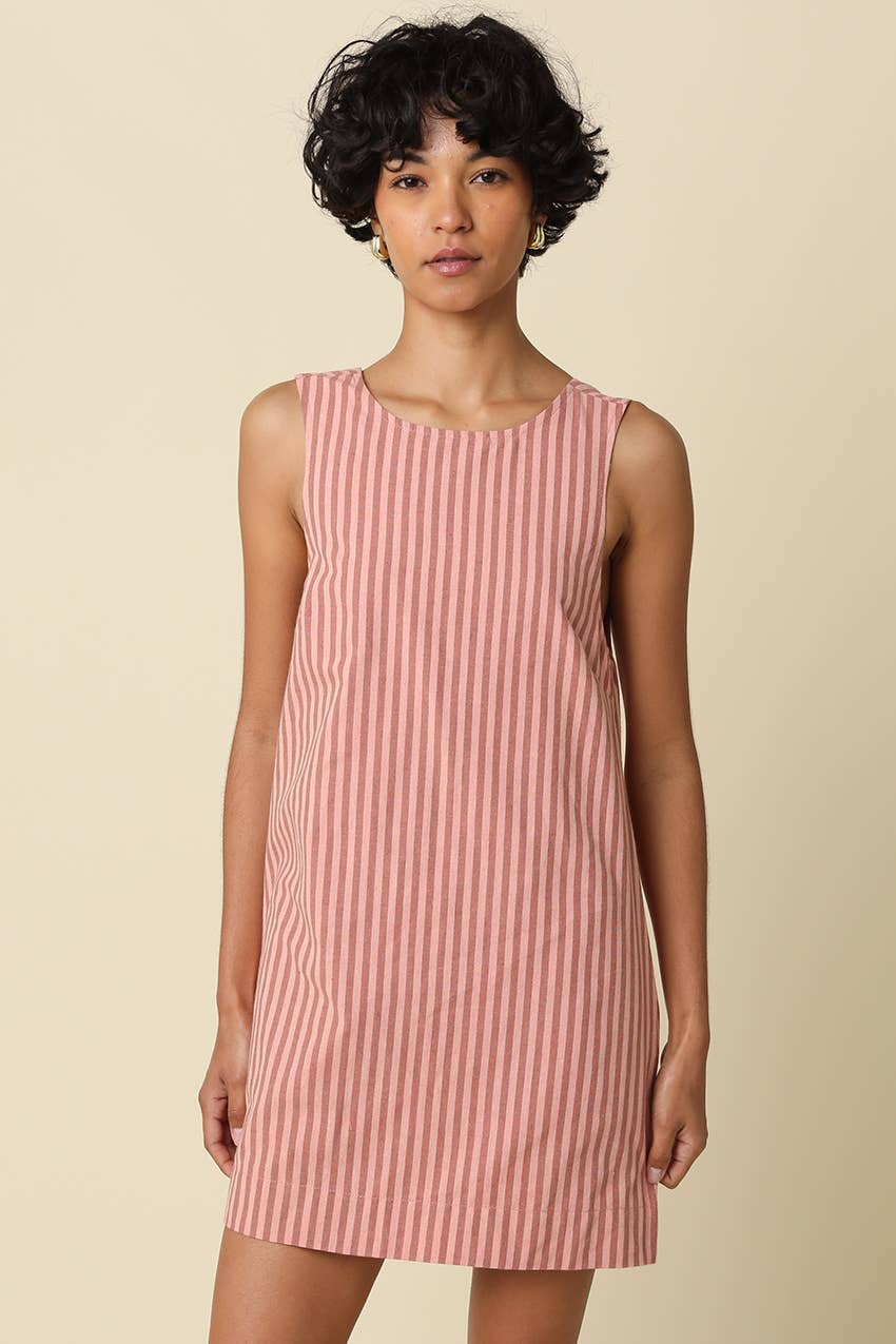 CHARIS STRIPE OPEN0BACK MINI DRESS