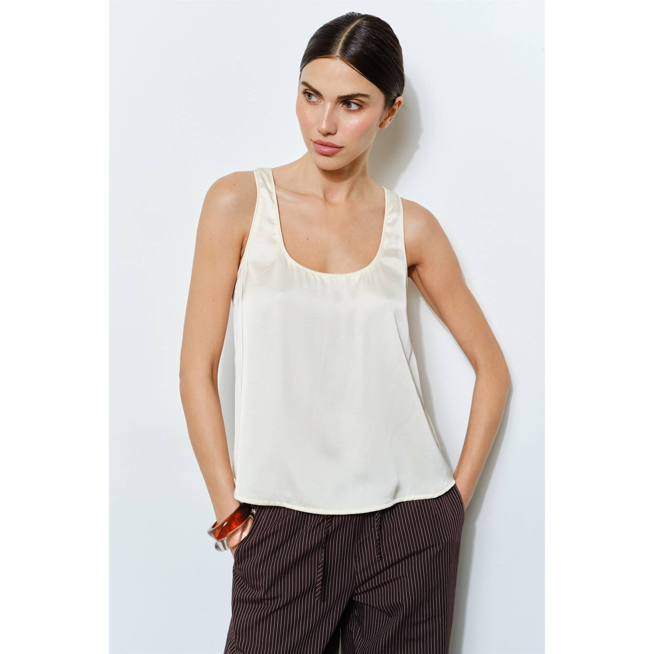 Cordova Satin Scoop Neck Tank