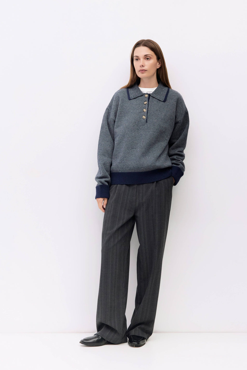 The Myers Sweater | Striped Collared Sweater