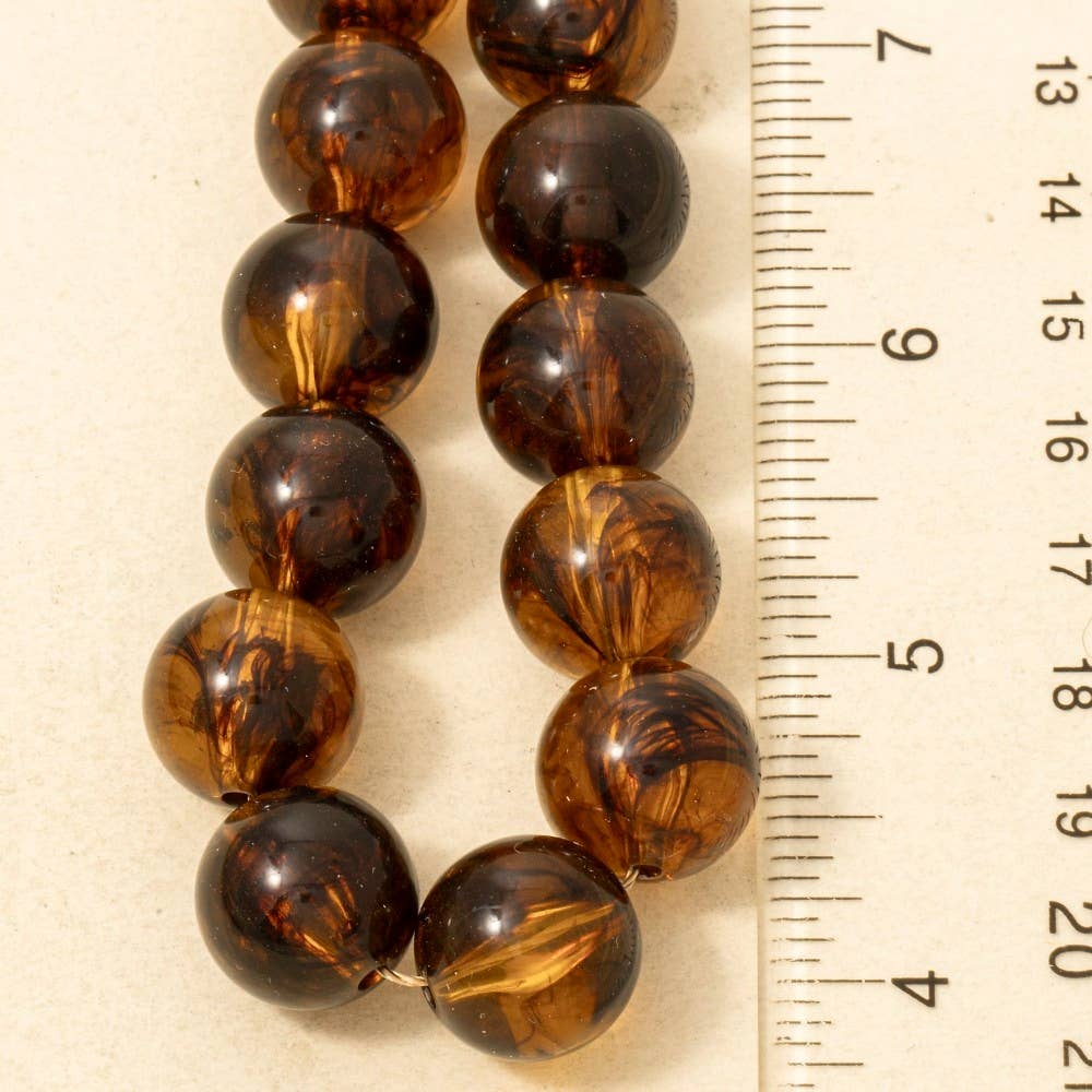 TORTOISE SHELL BEADED NECKLACE