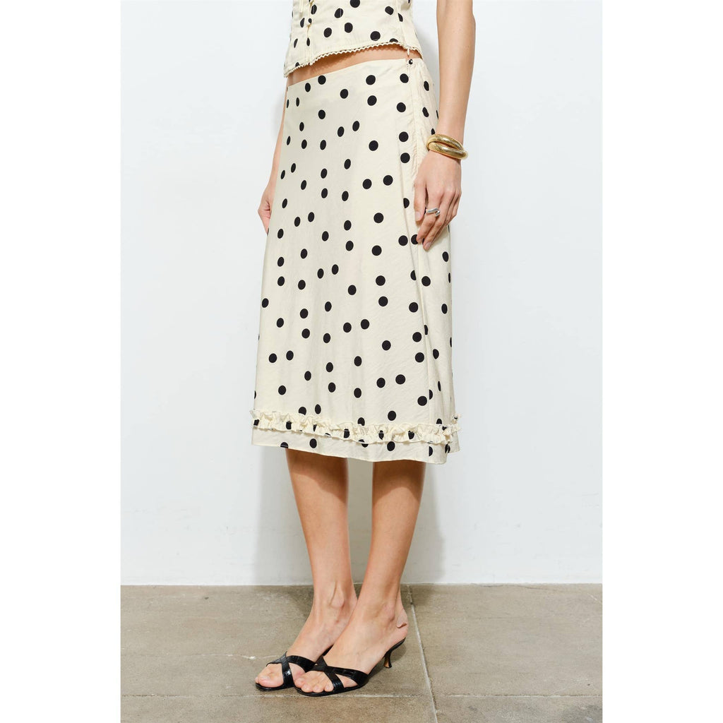 DEMI RUFFLE TRIM MIDI SKIRTemi Ruffle Trim Midi Skir