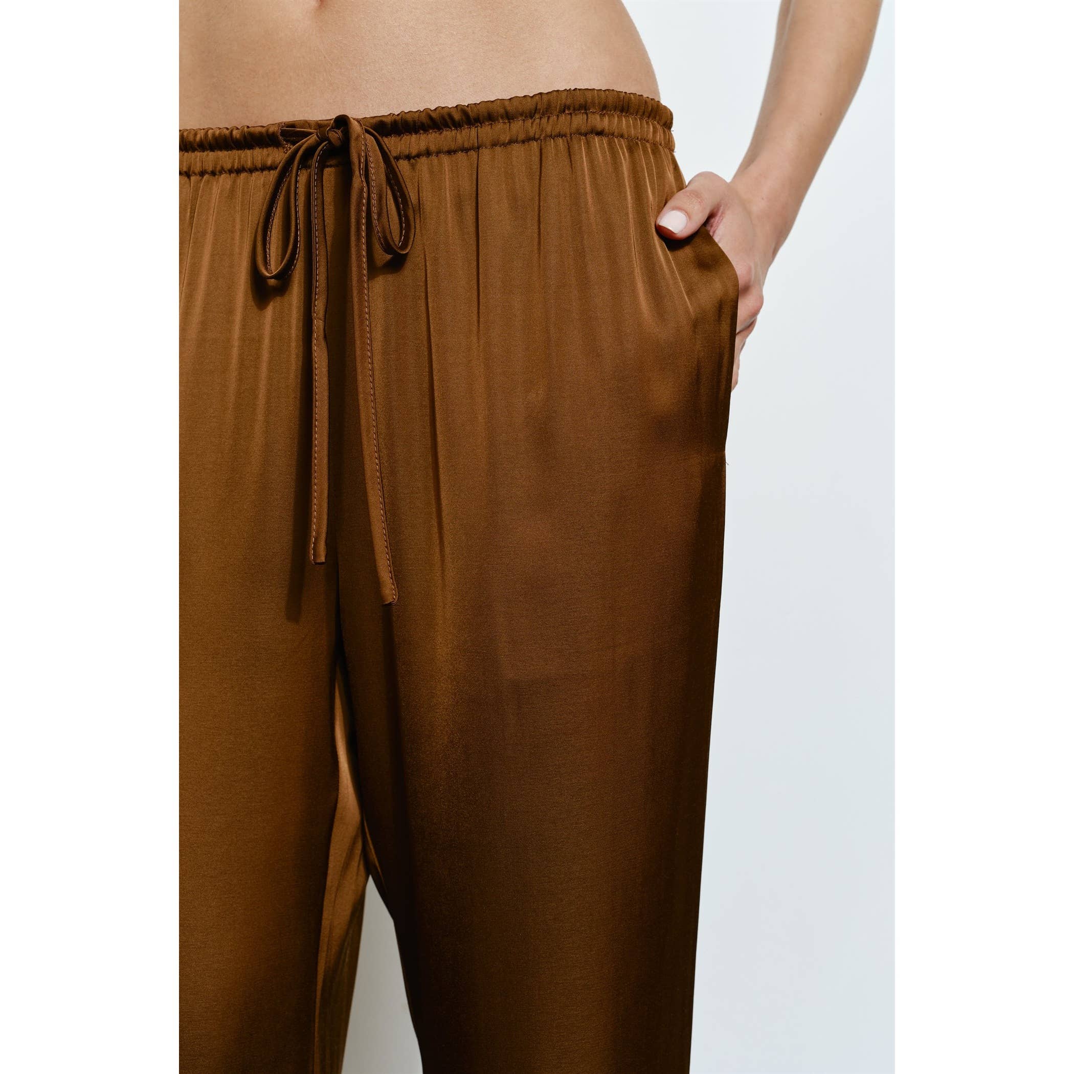 Cordelia Satin Drawstring Lounge Pants