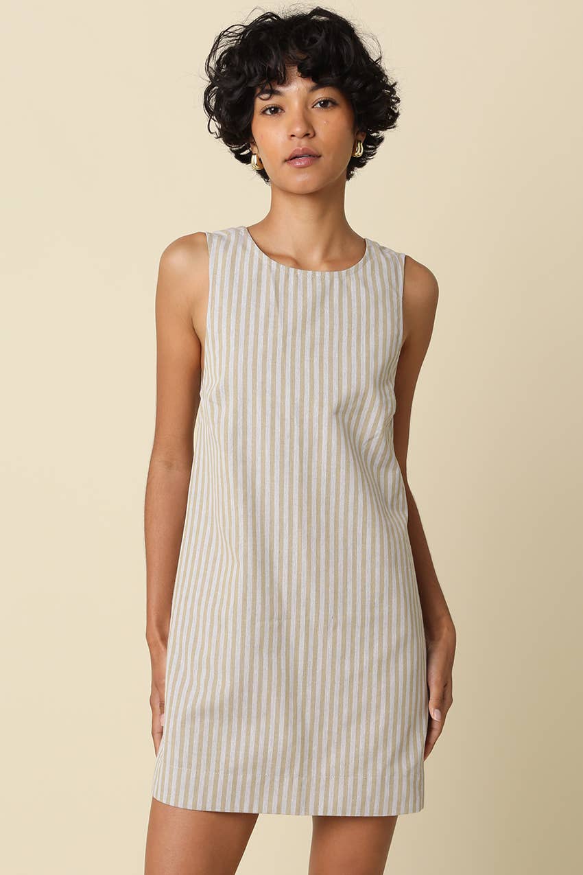 CHARIS STRIPE OPEN0BACK MINI DRESS