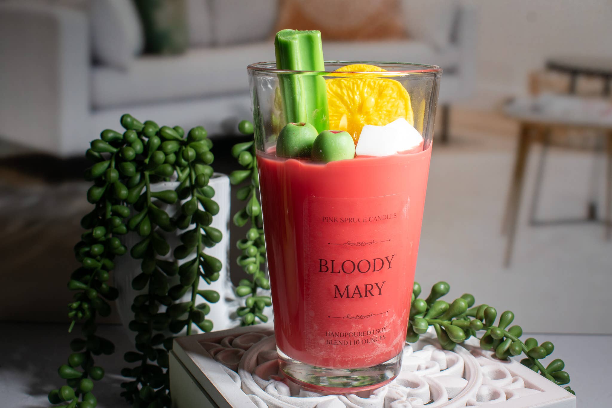 Bloody Mary Novelty Candle Hand Poured Using Soy Blend Wax
