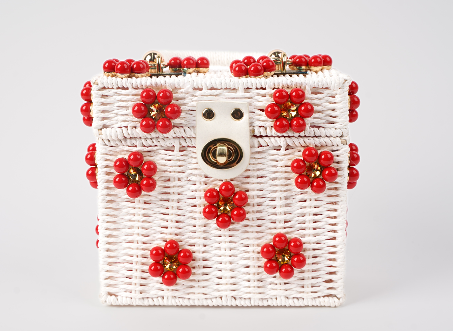 WICKER BUCKET DAISY FLOWER PURSE
