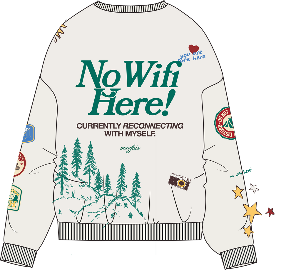 No Wifi Here Classic Crewneck