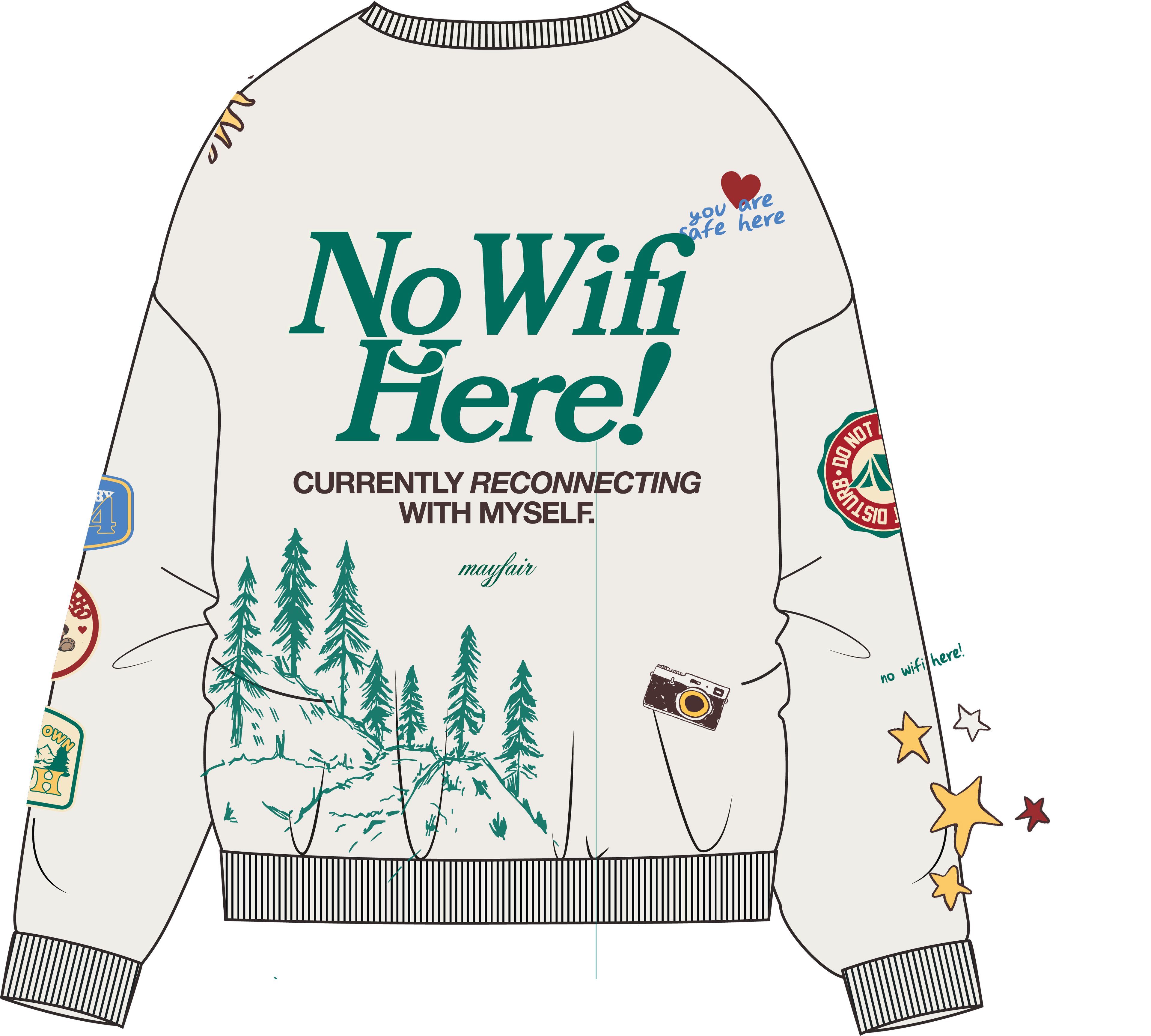 No Wifi Here Classic Crewneck