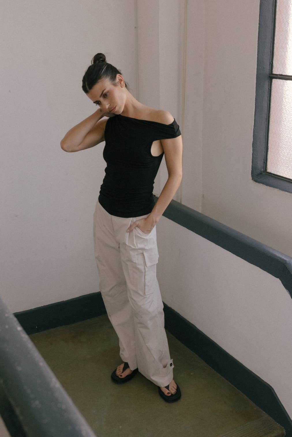 The Emilia Top | Asymmetrical Twist Shoulder Top