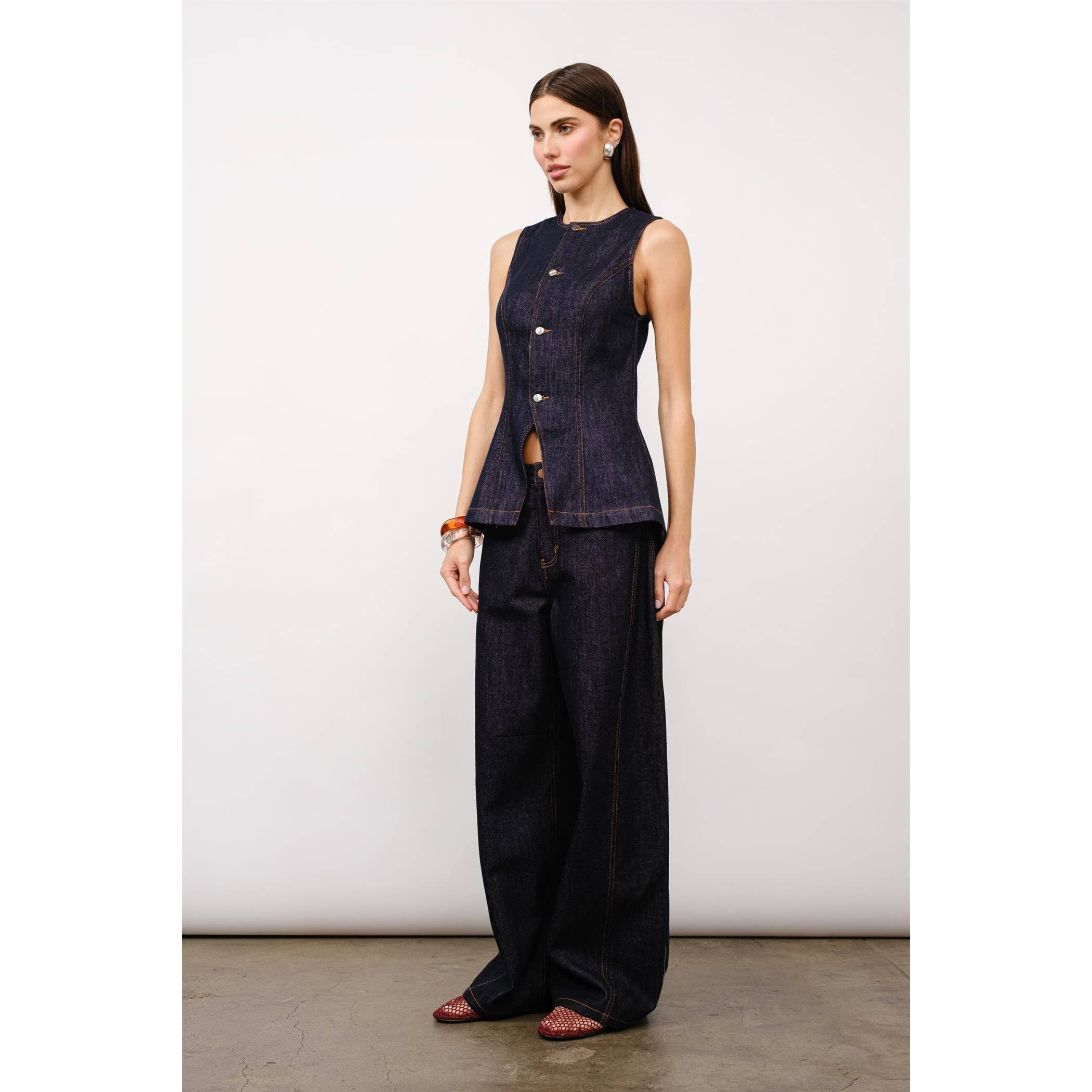 Scarlett Tailored Denim Vest