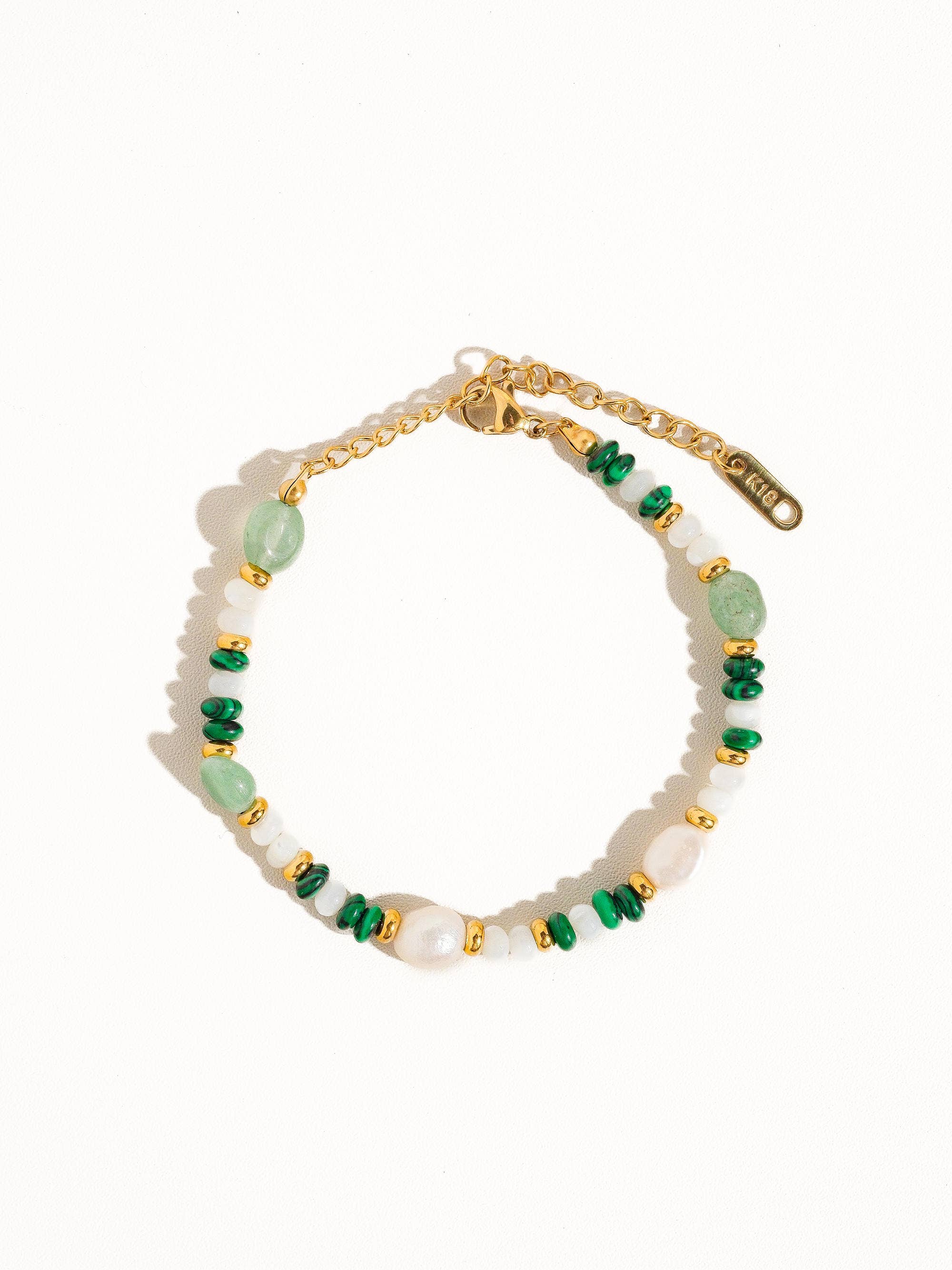 18K Non-Tarnish Bohemian Stone & Bead Bracelet