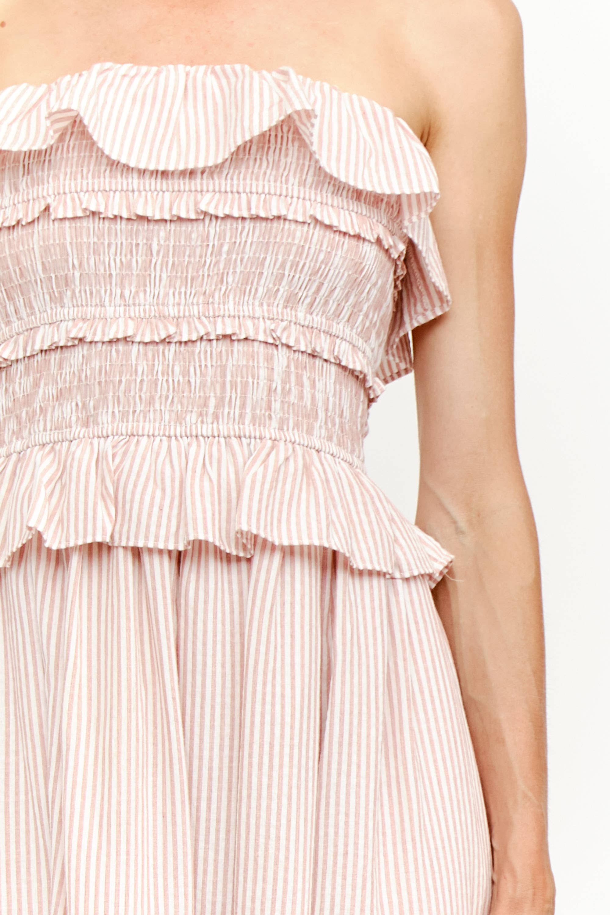 FLYNN BLUSH STRIPE DRESS