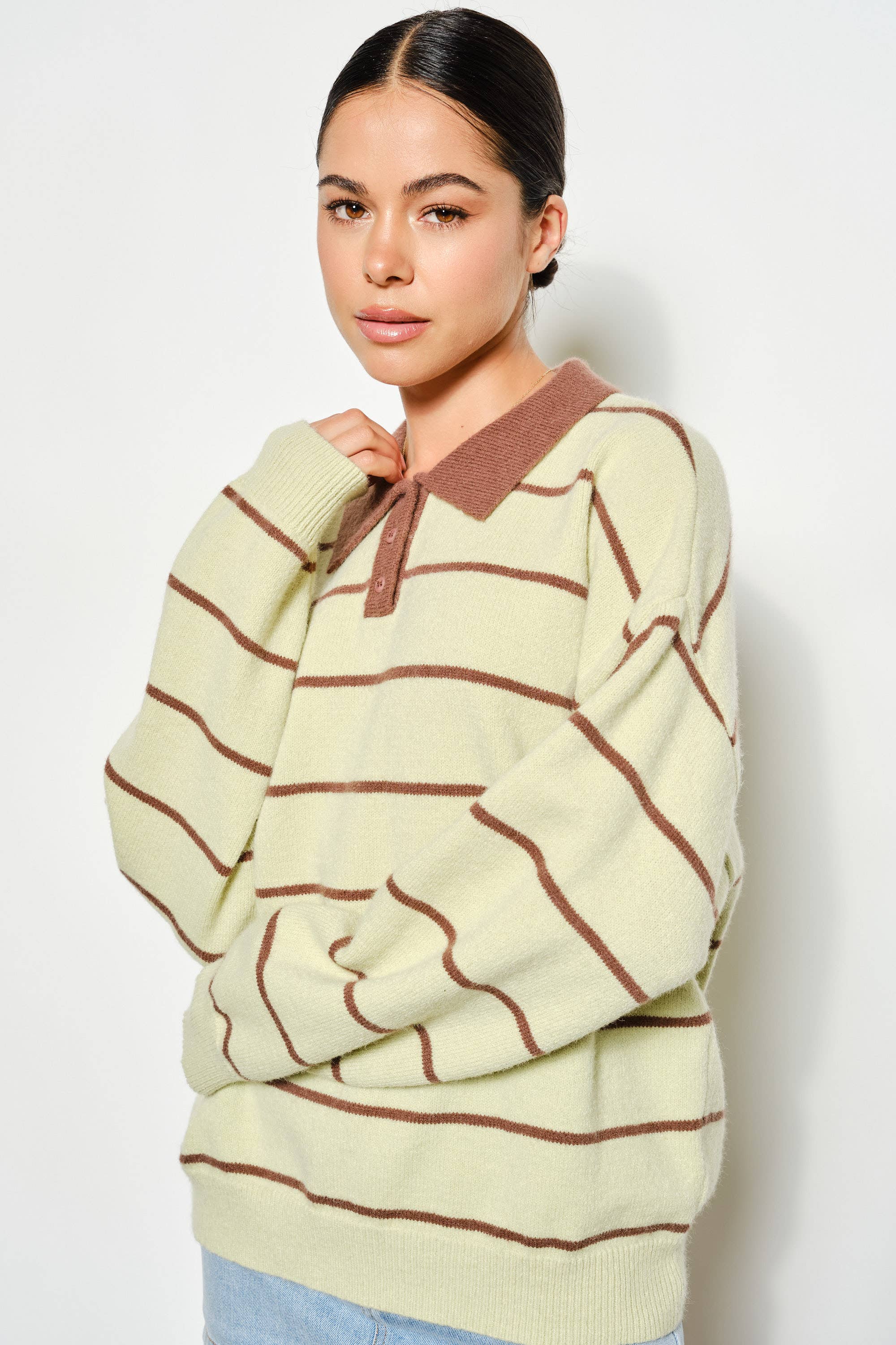 JOANNA STRIPED RUGBY SWEATER
