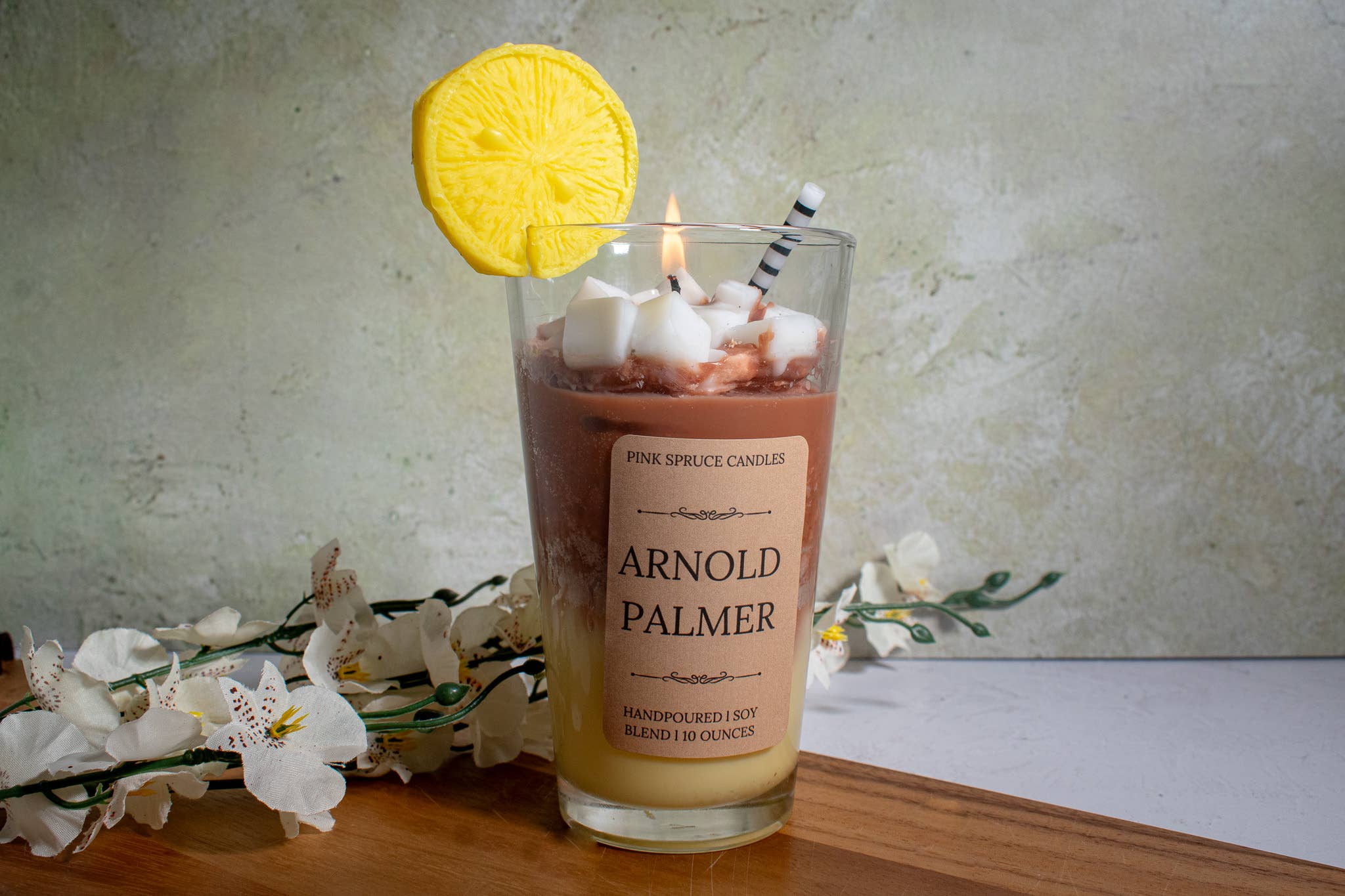 Ice Tea Lemonade Candle - Hand poured soy blend wax