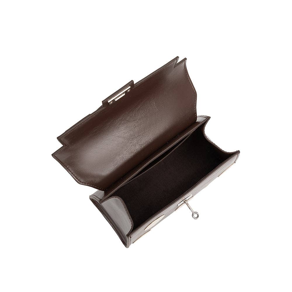 Maisel Chocolate Recycled Vegan Polka Dot Top Handle Bag