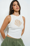 SHELL EMBROIDERY TANK