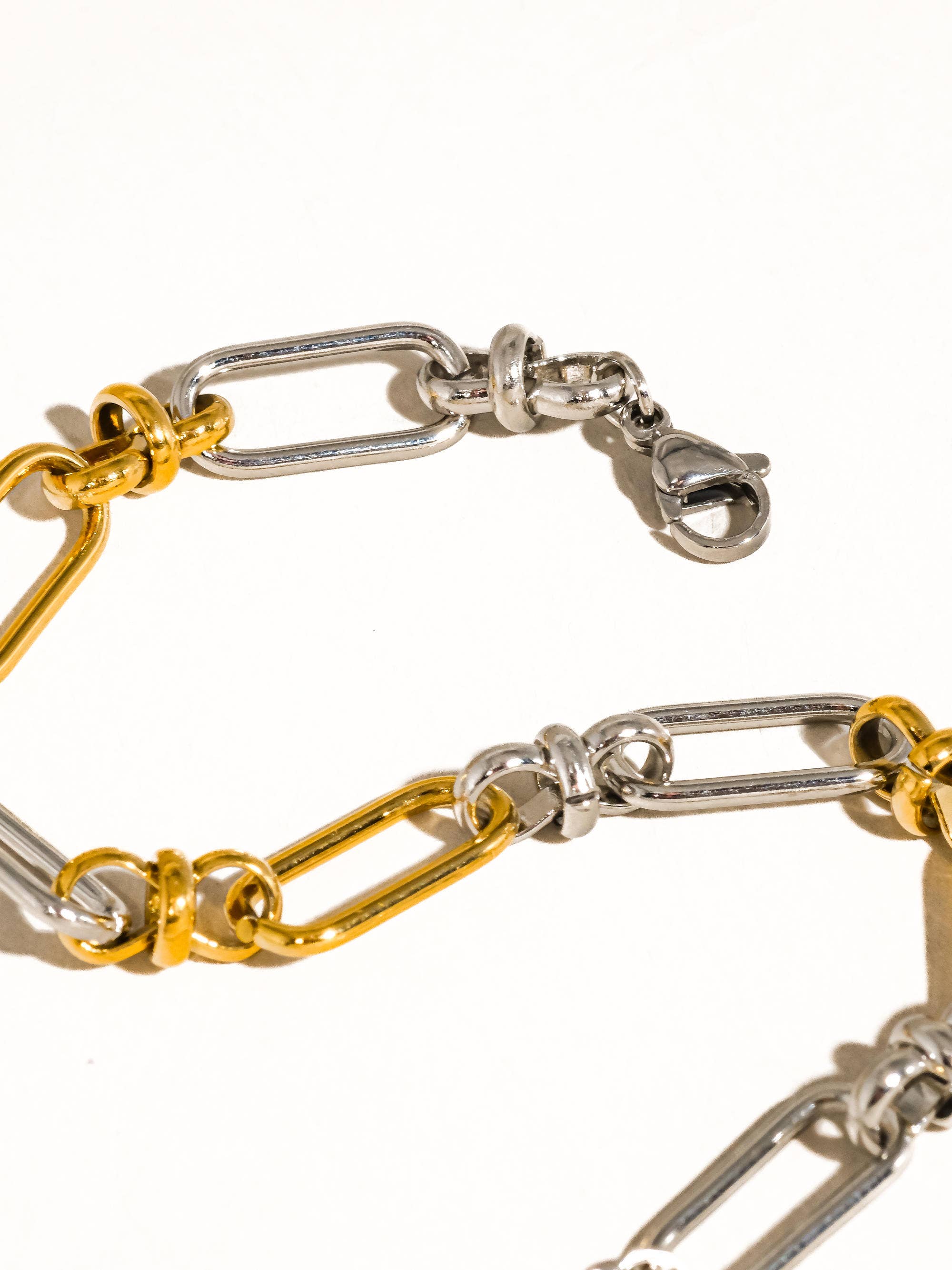Matin 18K Gold Non-Tarnish Two Tone Chain Bracelet