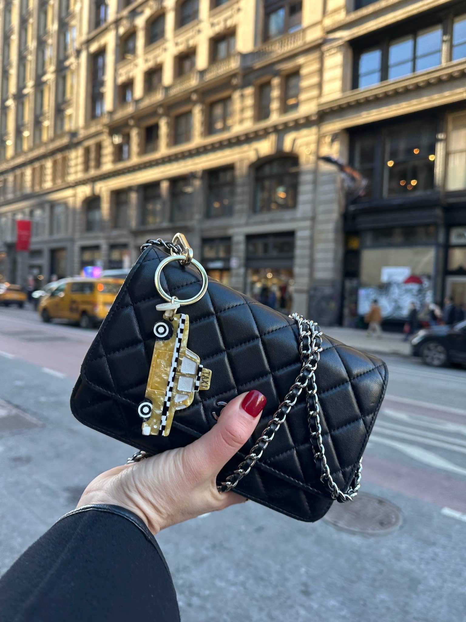 Taxicab Bag Charm & Keychain