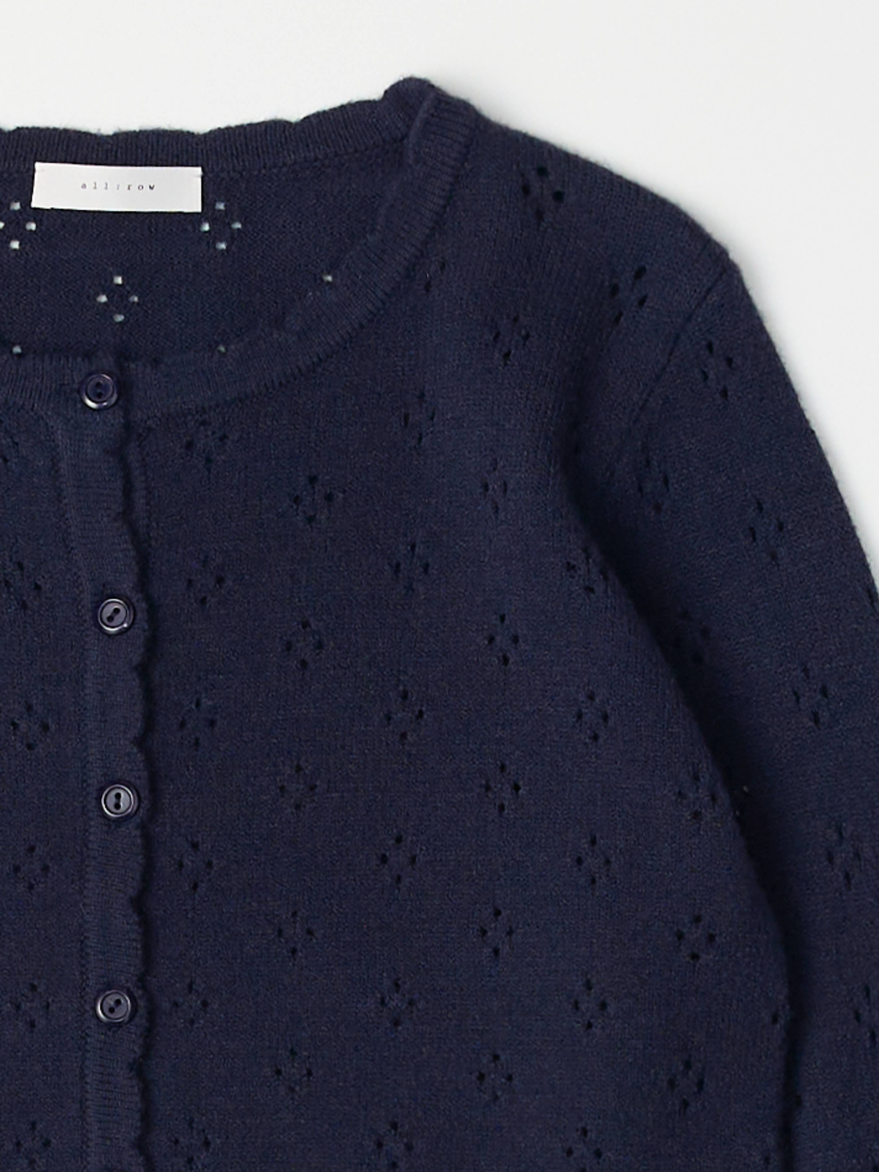 The Carmela Cardigan | Scalloped Pointelle Cardigan