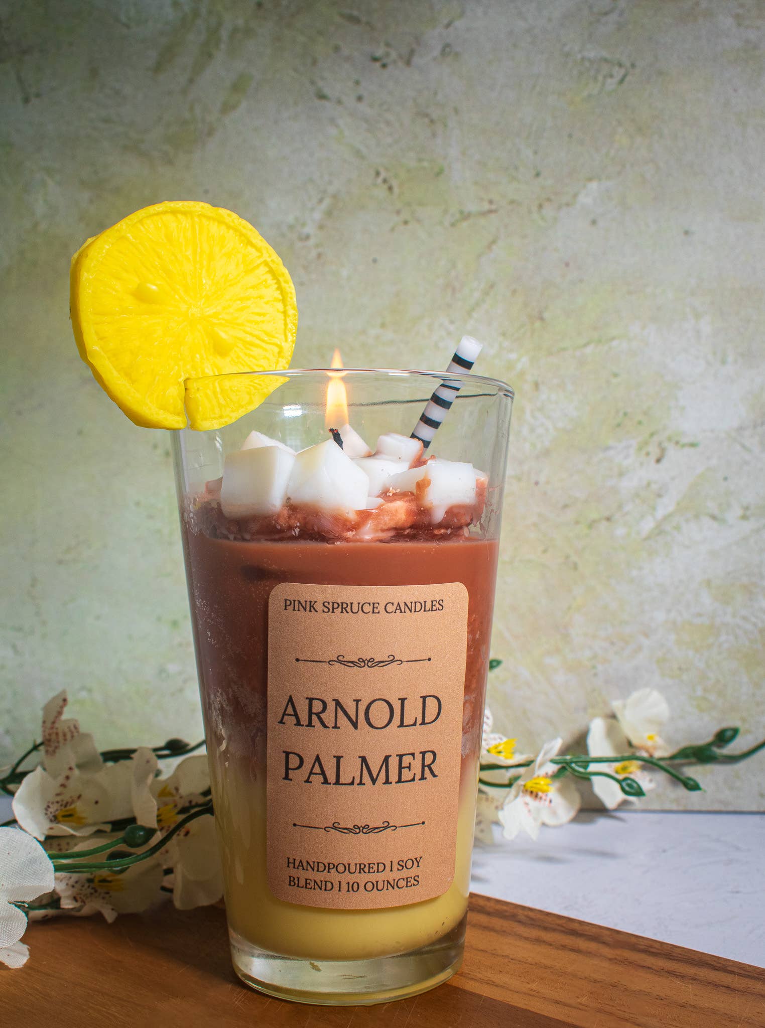 Ice Tea Lemonade Candle - Hand poured soy blend wax