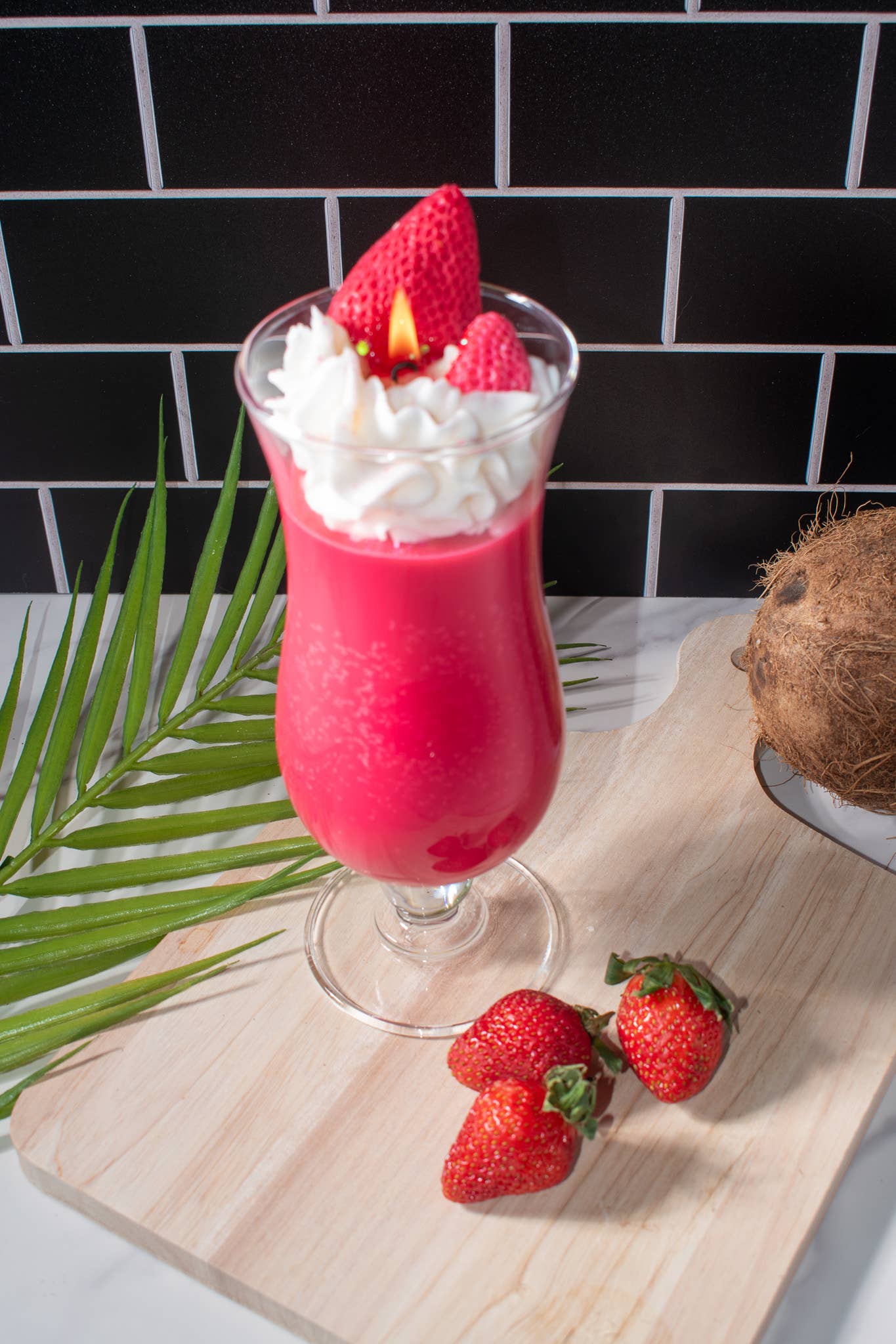Strawberry Daiquiri Novelty Candle - Unique Soy Wax Candle