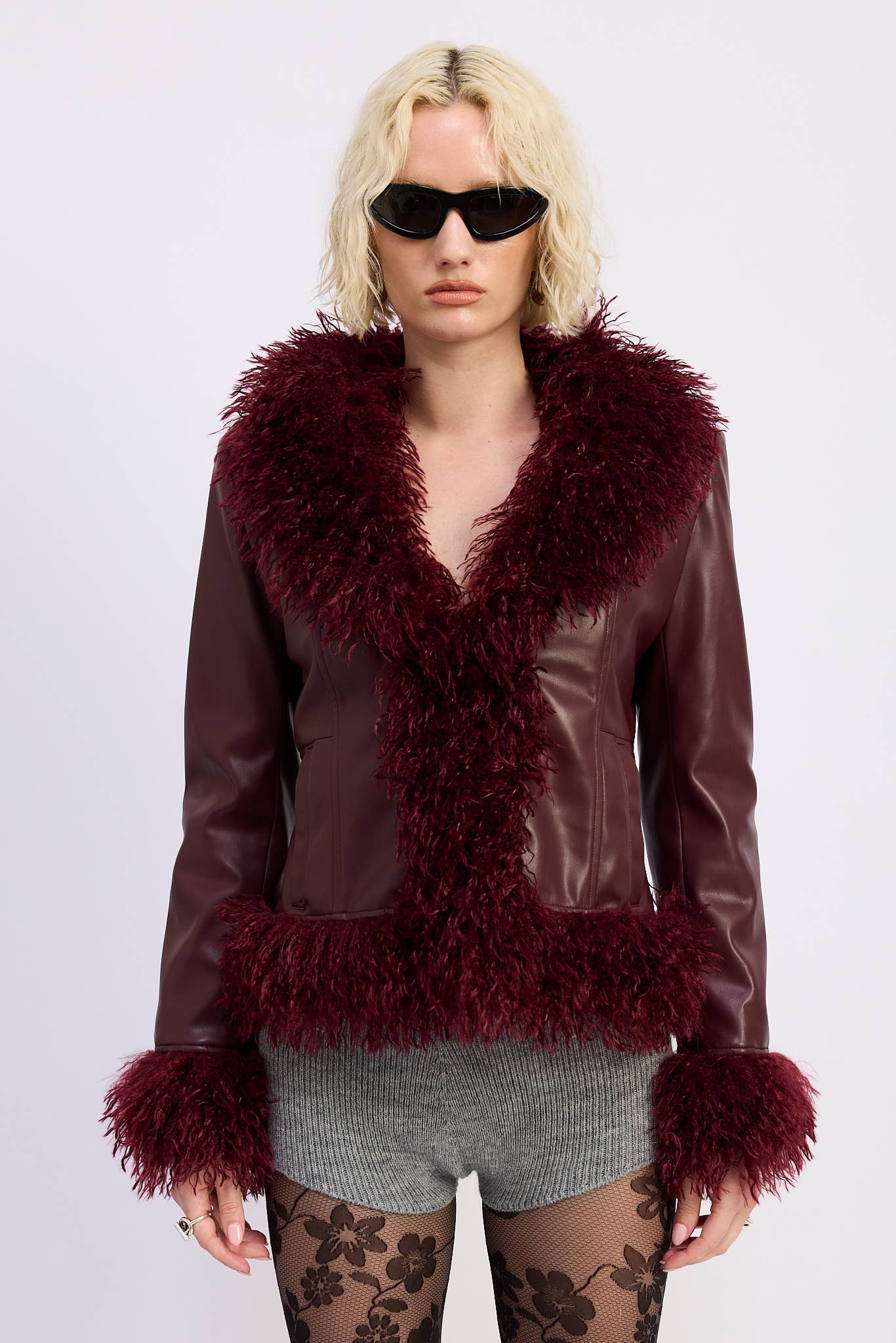 Fur and Leather Mix Media Jacket