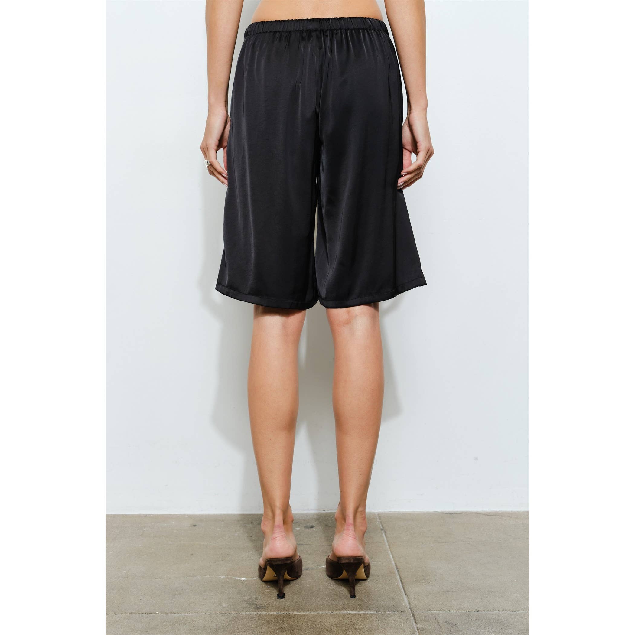 Lily Relaxed Fit Satin Long Shorts