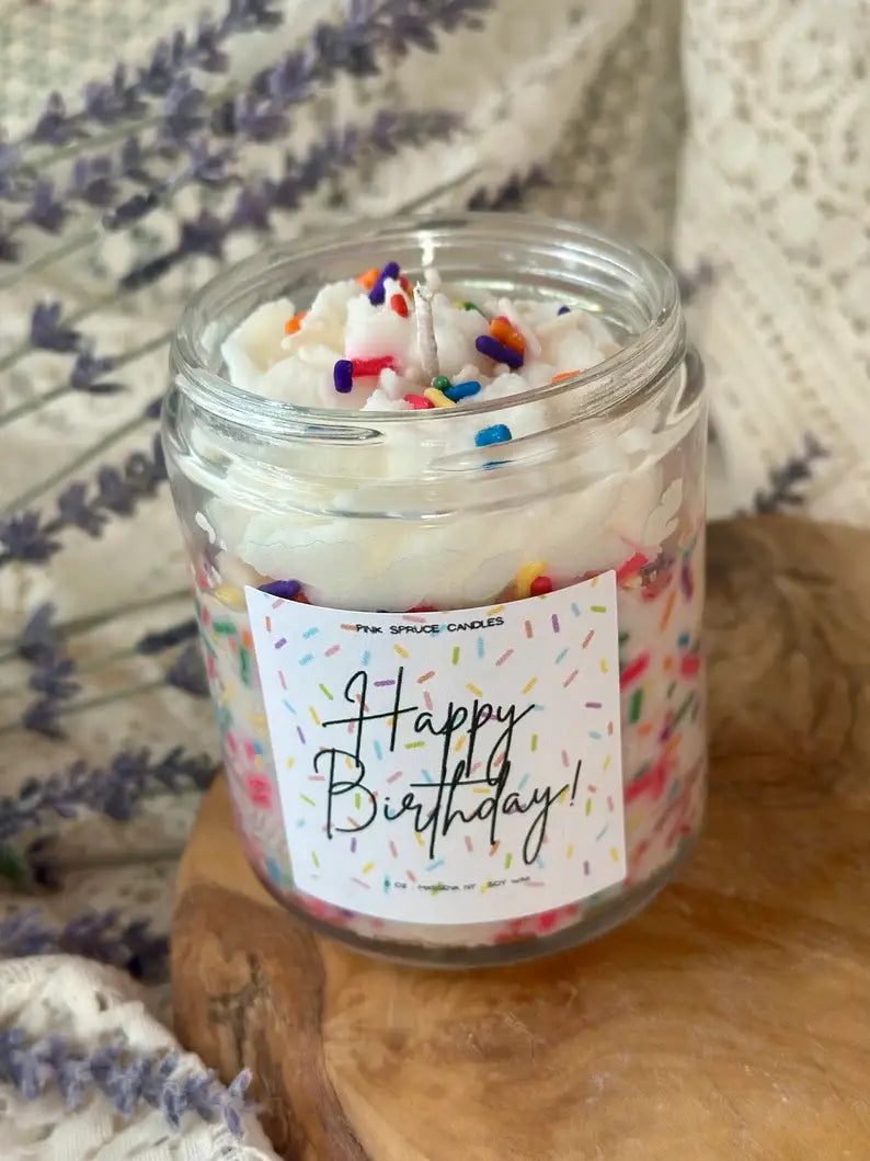 SOY WAX CUSTOM SPRINKLE BIRTHDAY CANDLE
