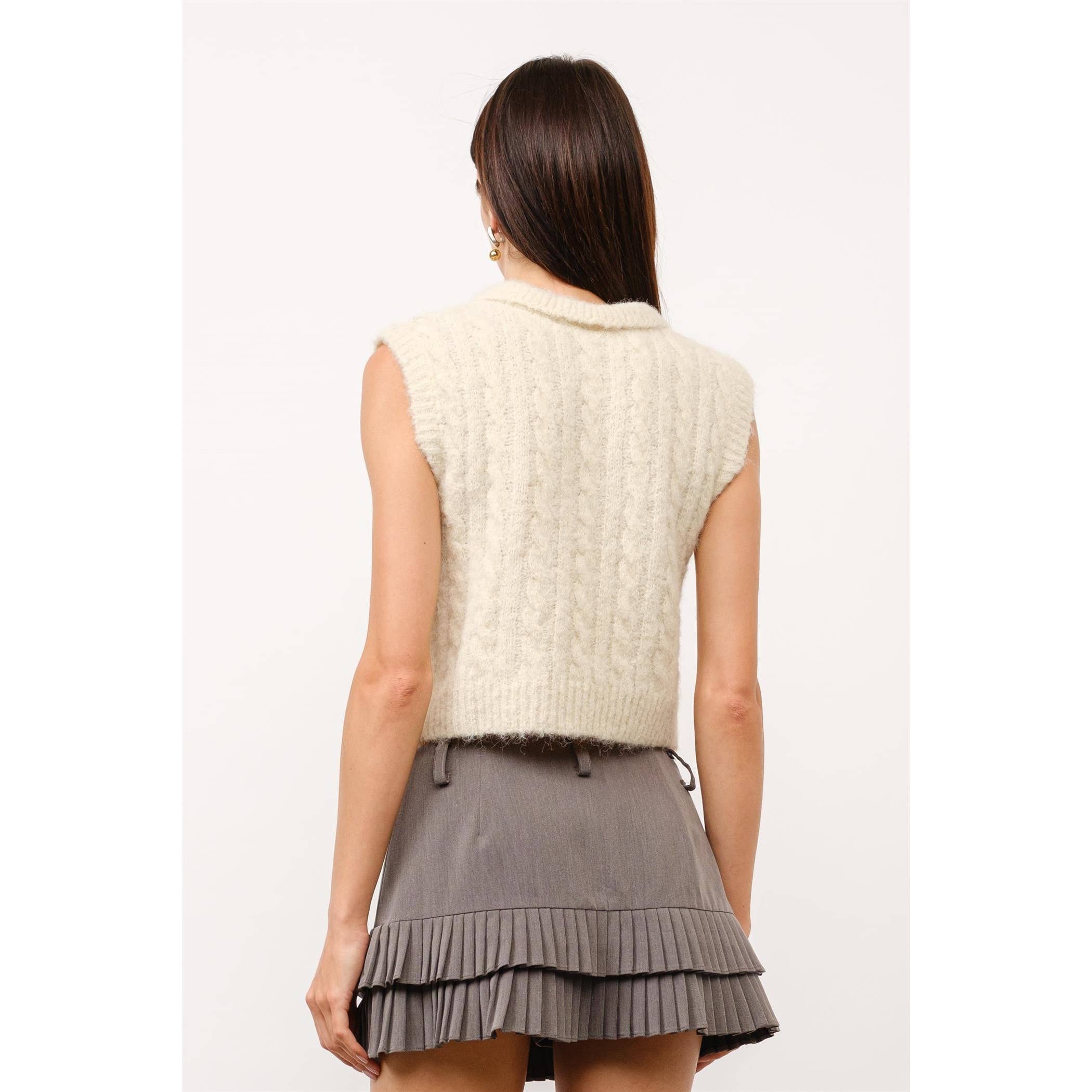 Ivy Cable Knit Sweater Vest