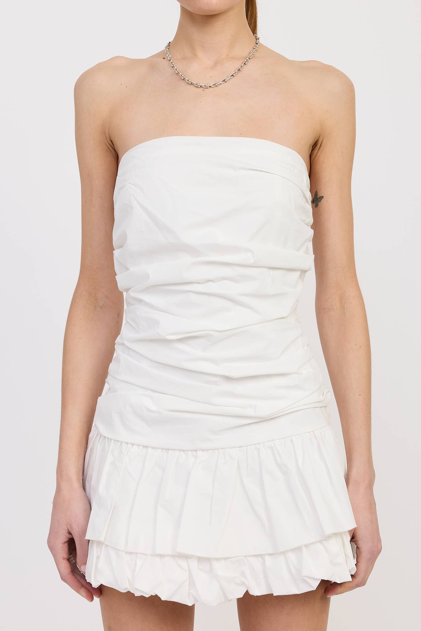 POPLIN TUBE DRESS WITH BACK TIE