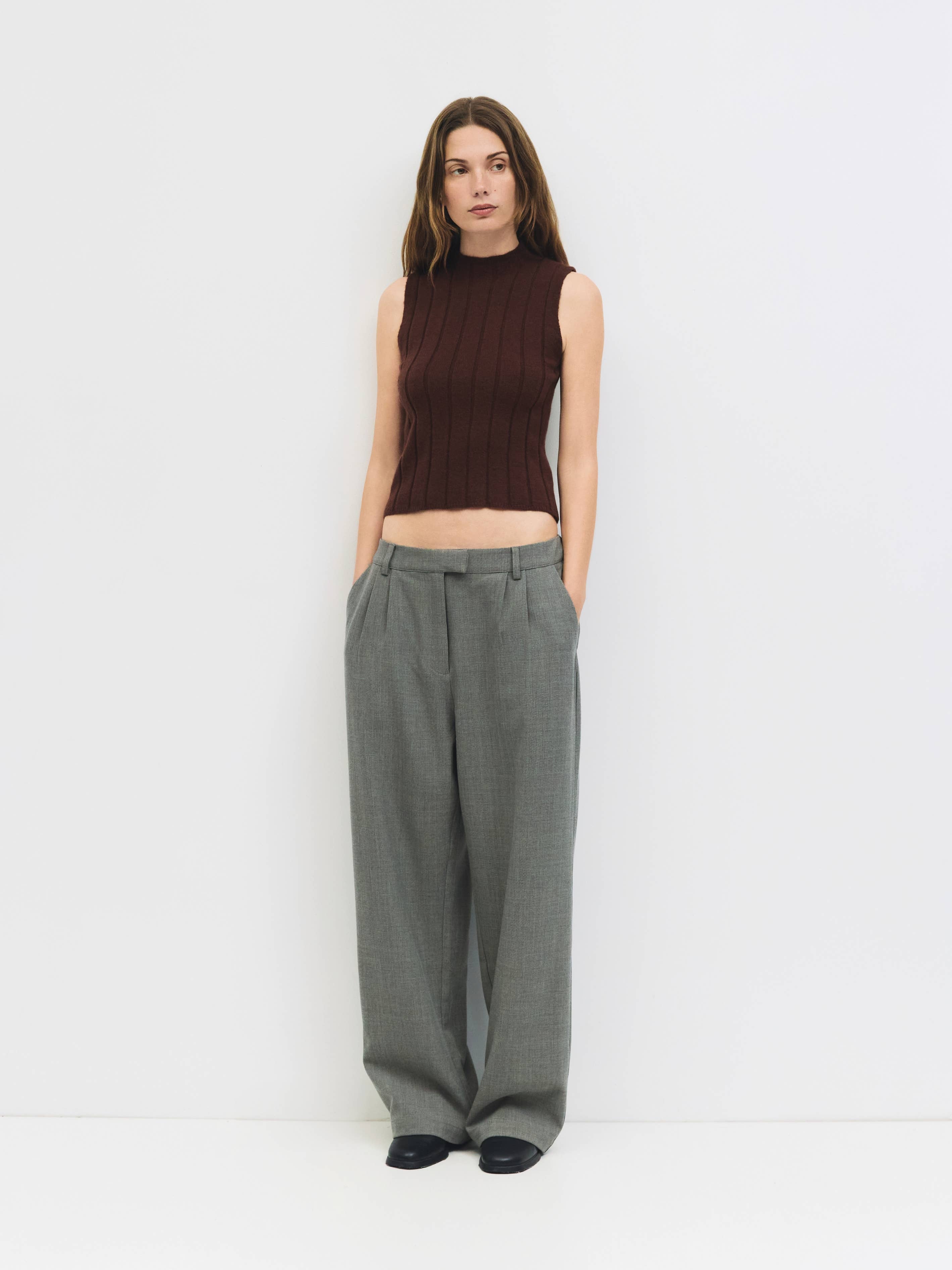 The Lorenza Top | Ribbed Mock Neck Tank Top