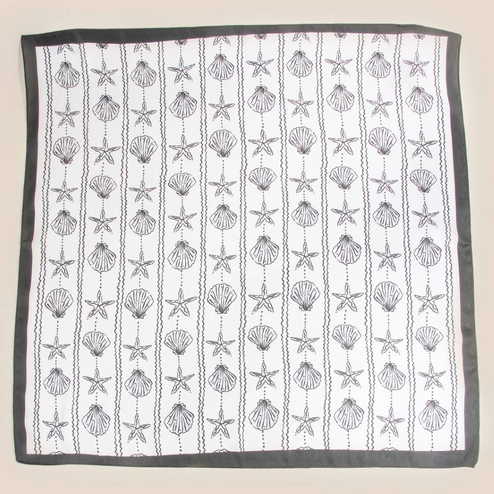 Sealife Seashells And Starfish Bandana Scarf