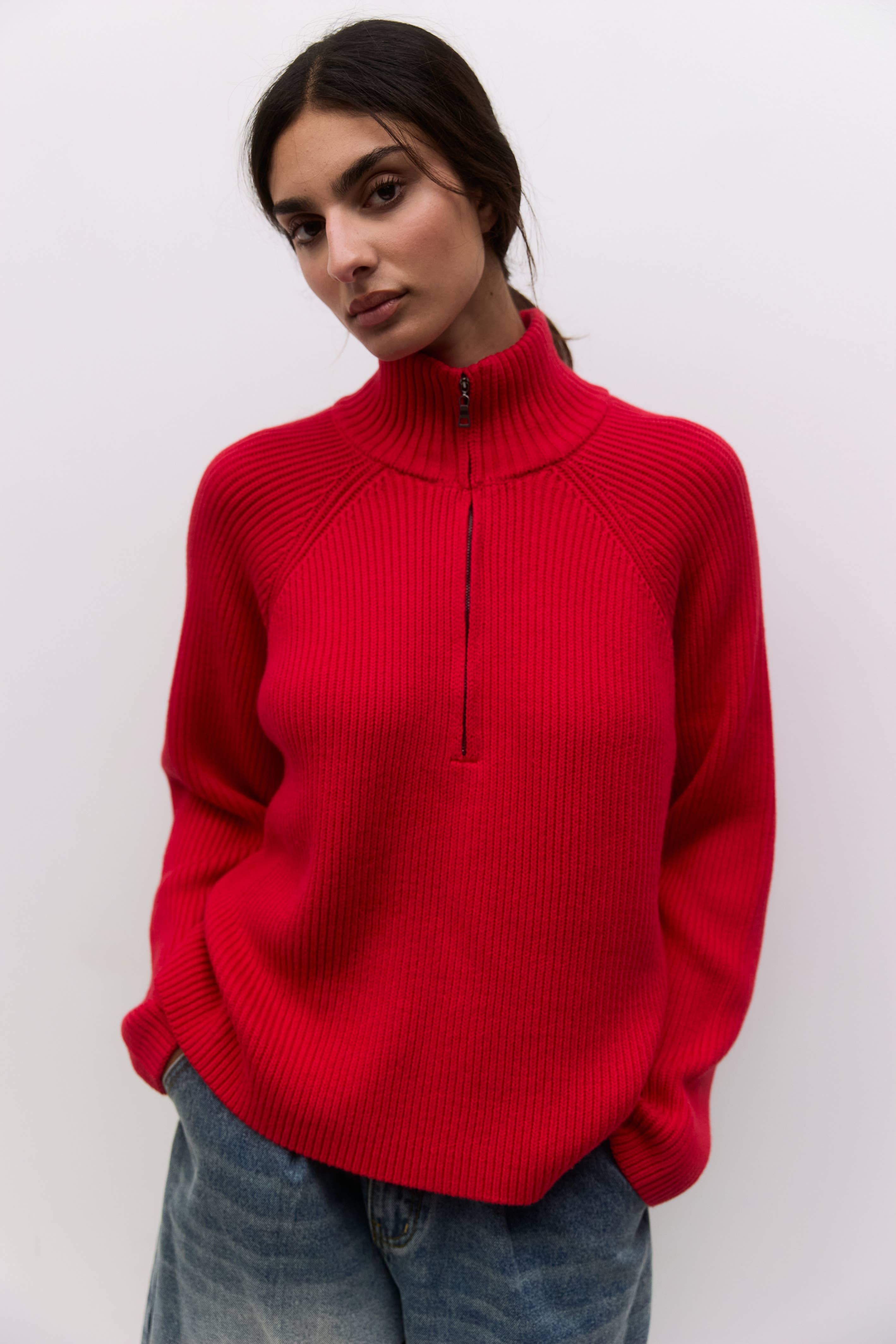 The Jules Sweater | Half-Zip Chunky Sweater