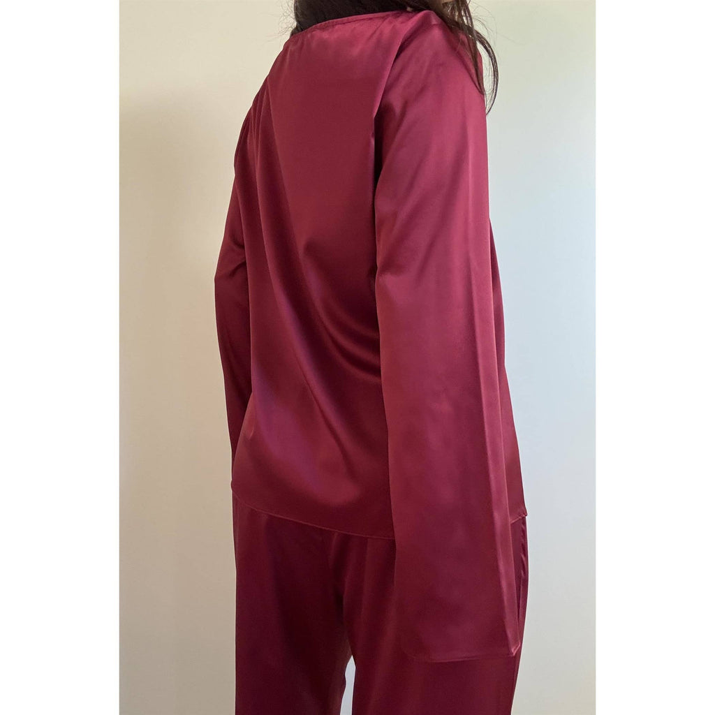 Satin Long Sleeves Top & Pants Set