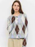 The Gayle Cardigan | Argyle Knit Cardigan