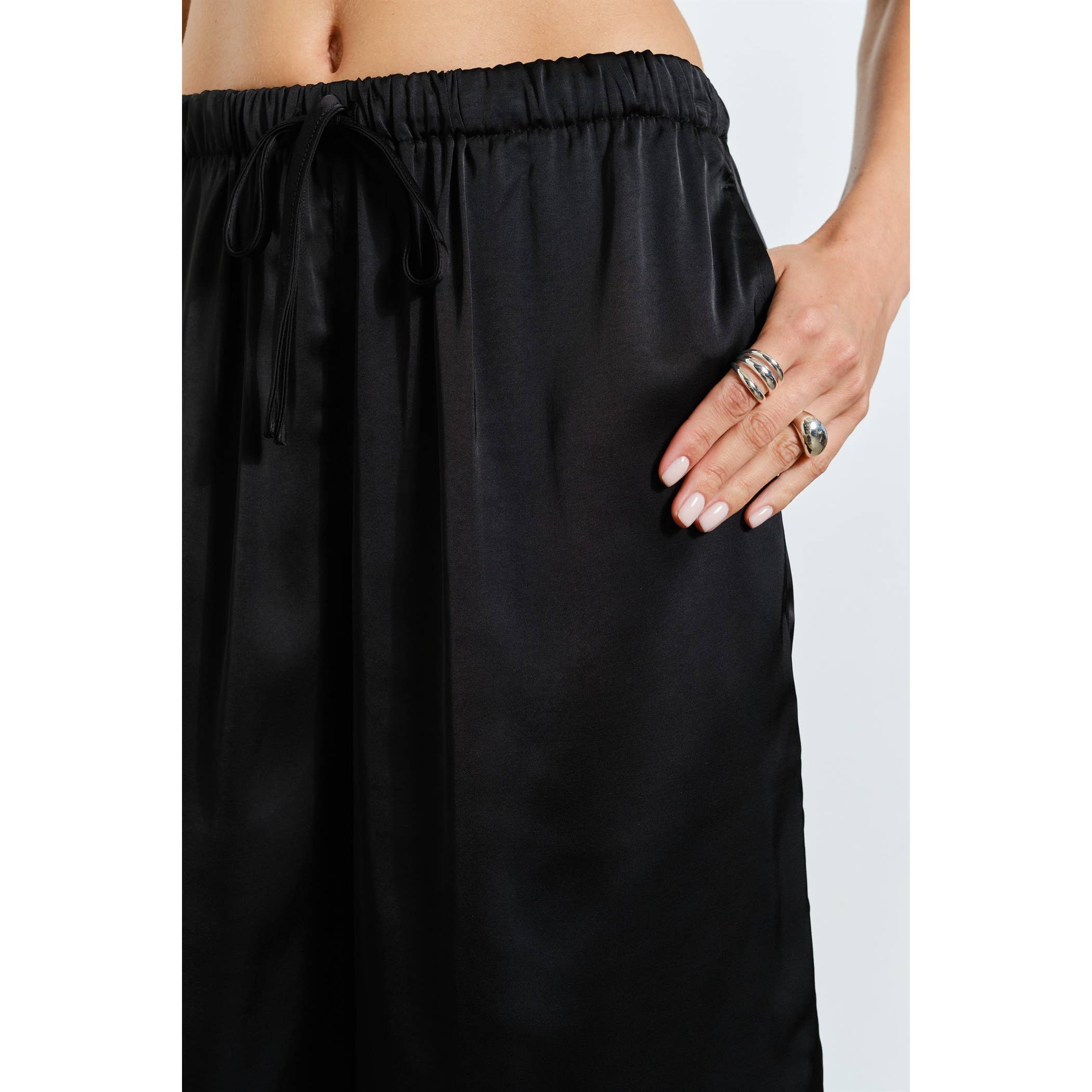 Lily Relaxed Fit Satin Long Shorts