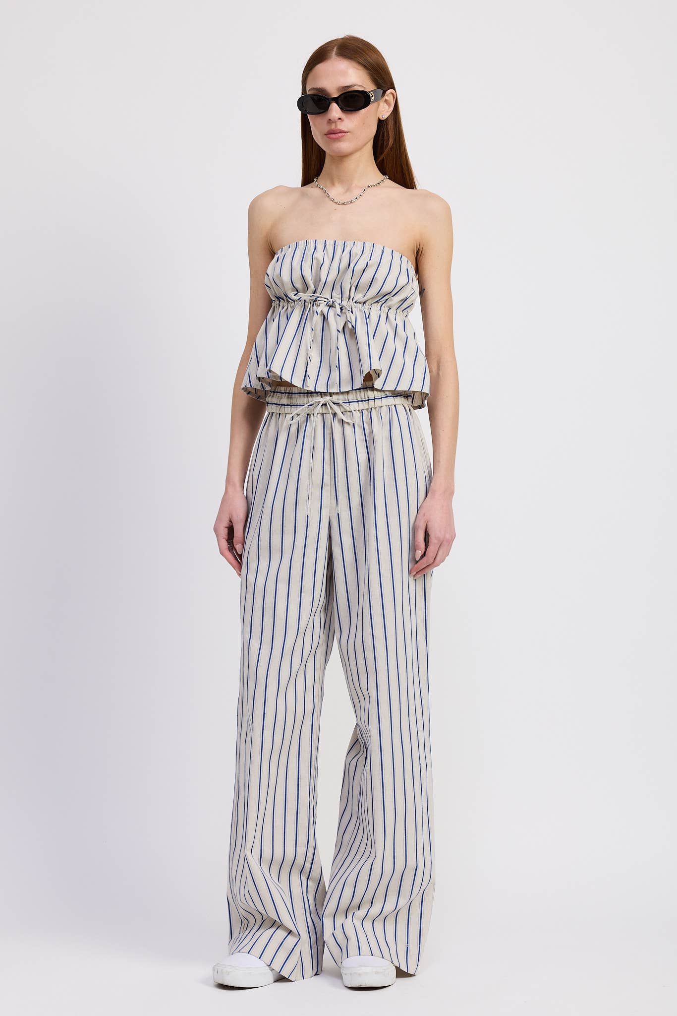 STRIPED LONG LOUNGE PANTS