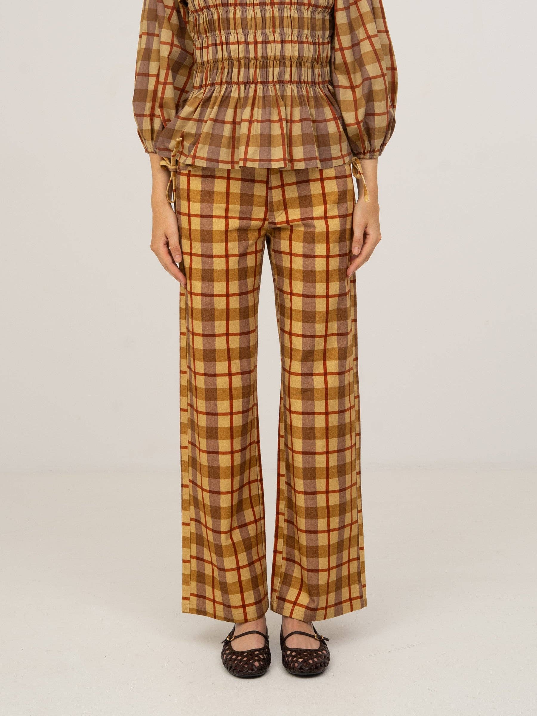 Tartine Plaid Print Jeans
