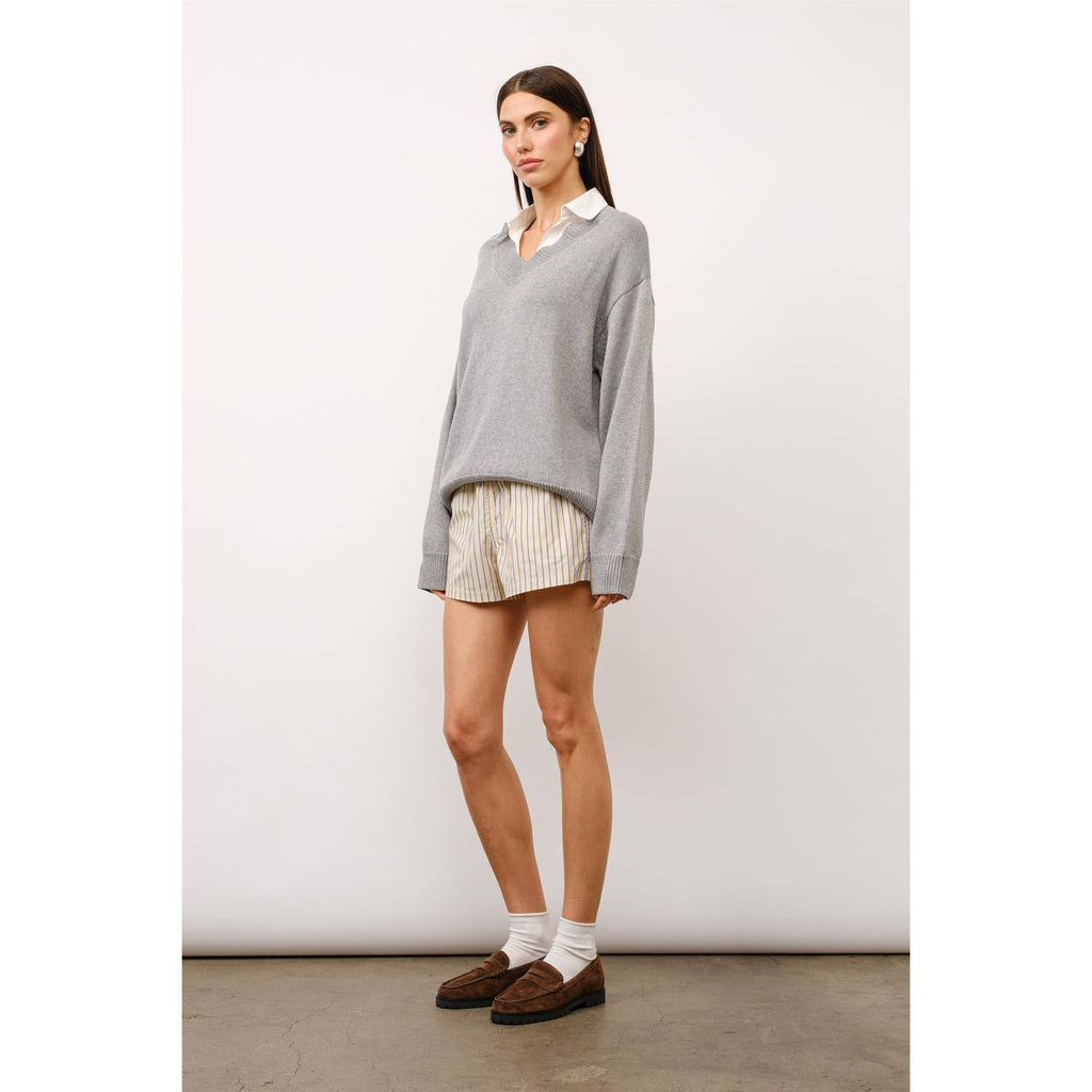 Cove Collared Two-Fer Oversized Sweater