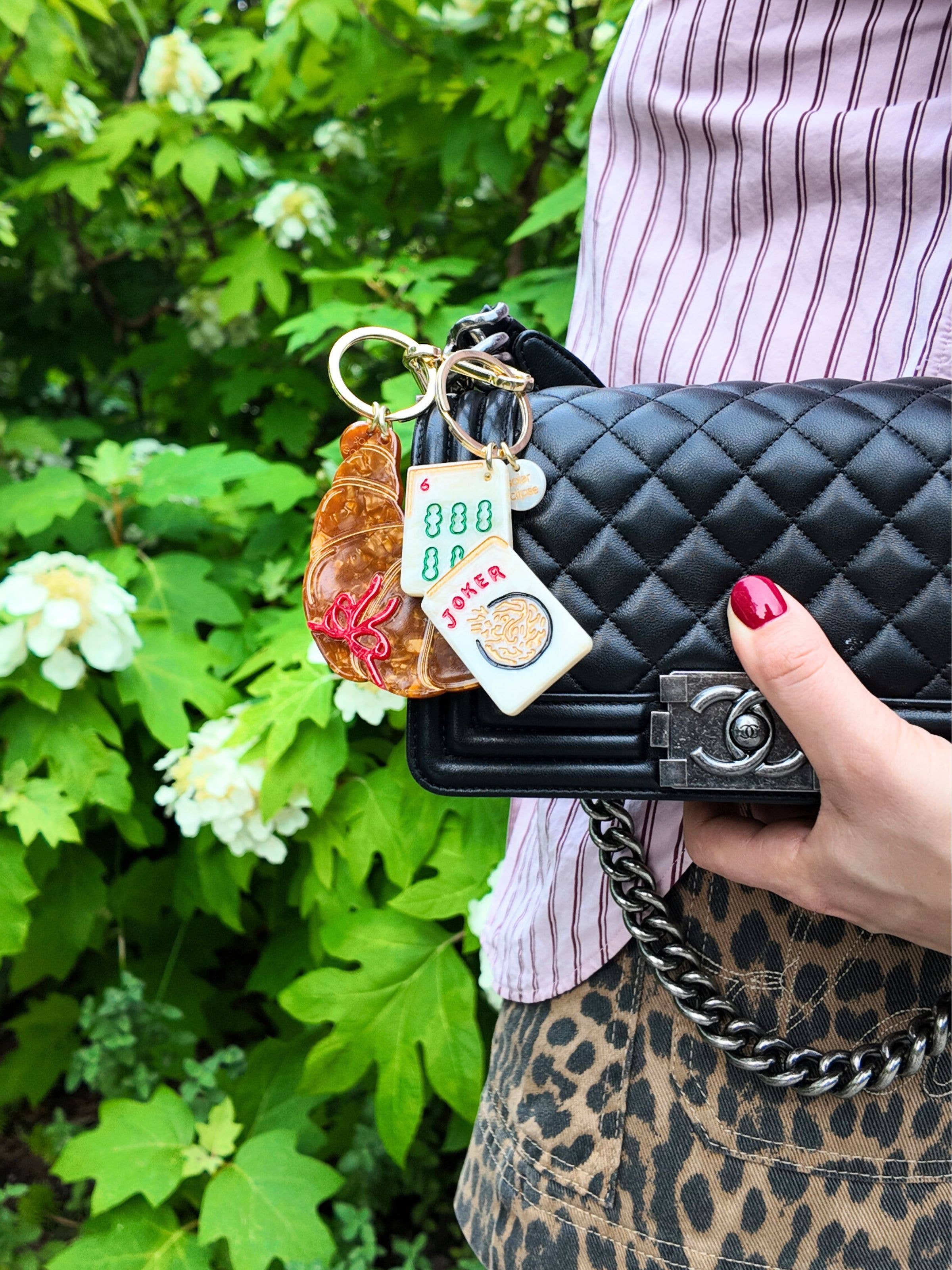 Bow Croissant Bag Charm + Keychain