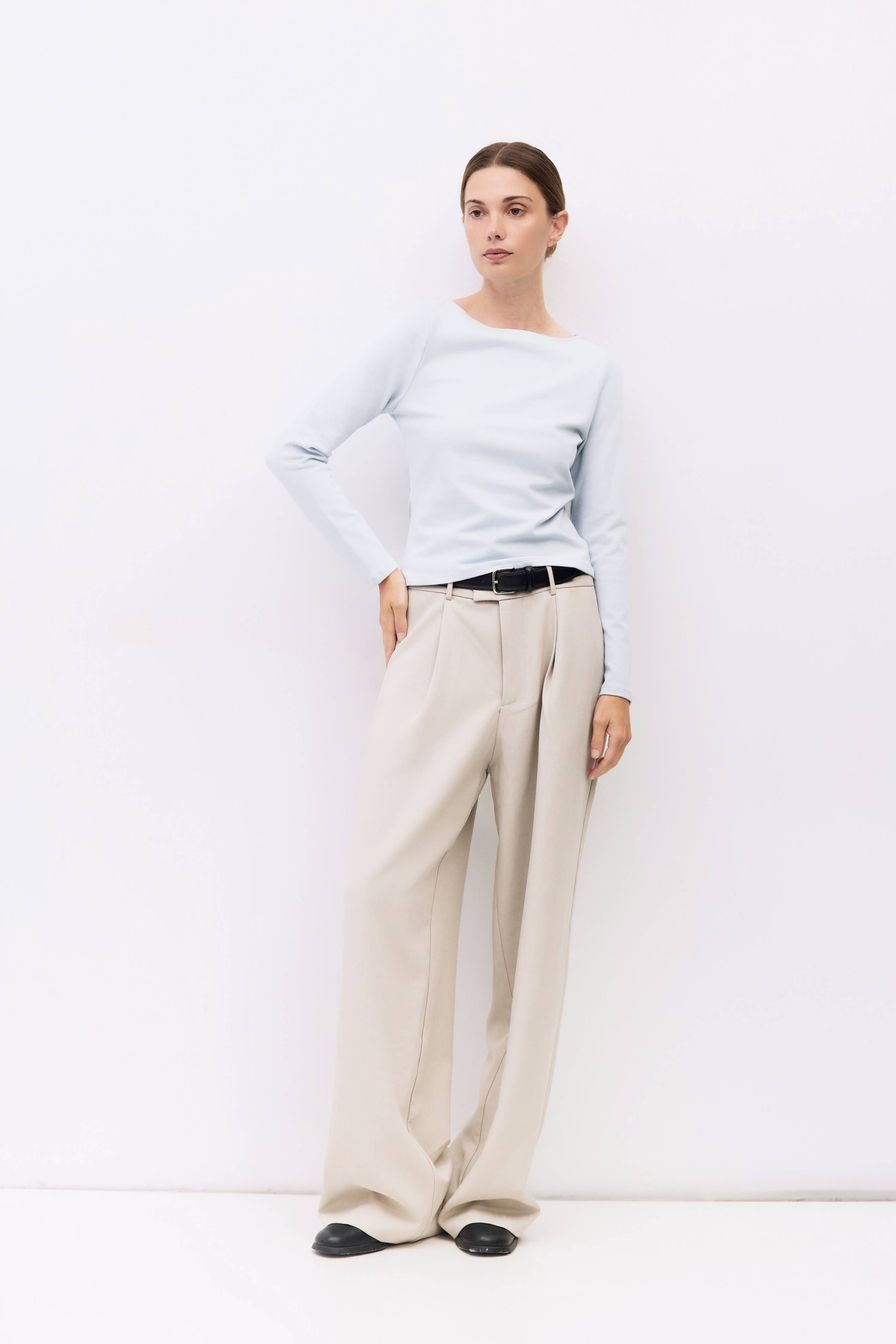 The Martina Top | Wide Neck Long Sleeve Top