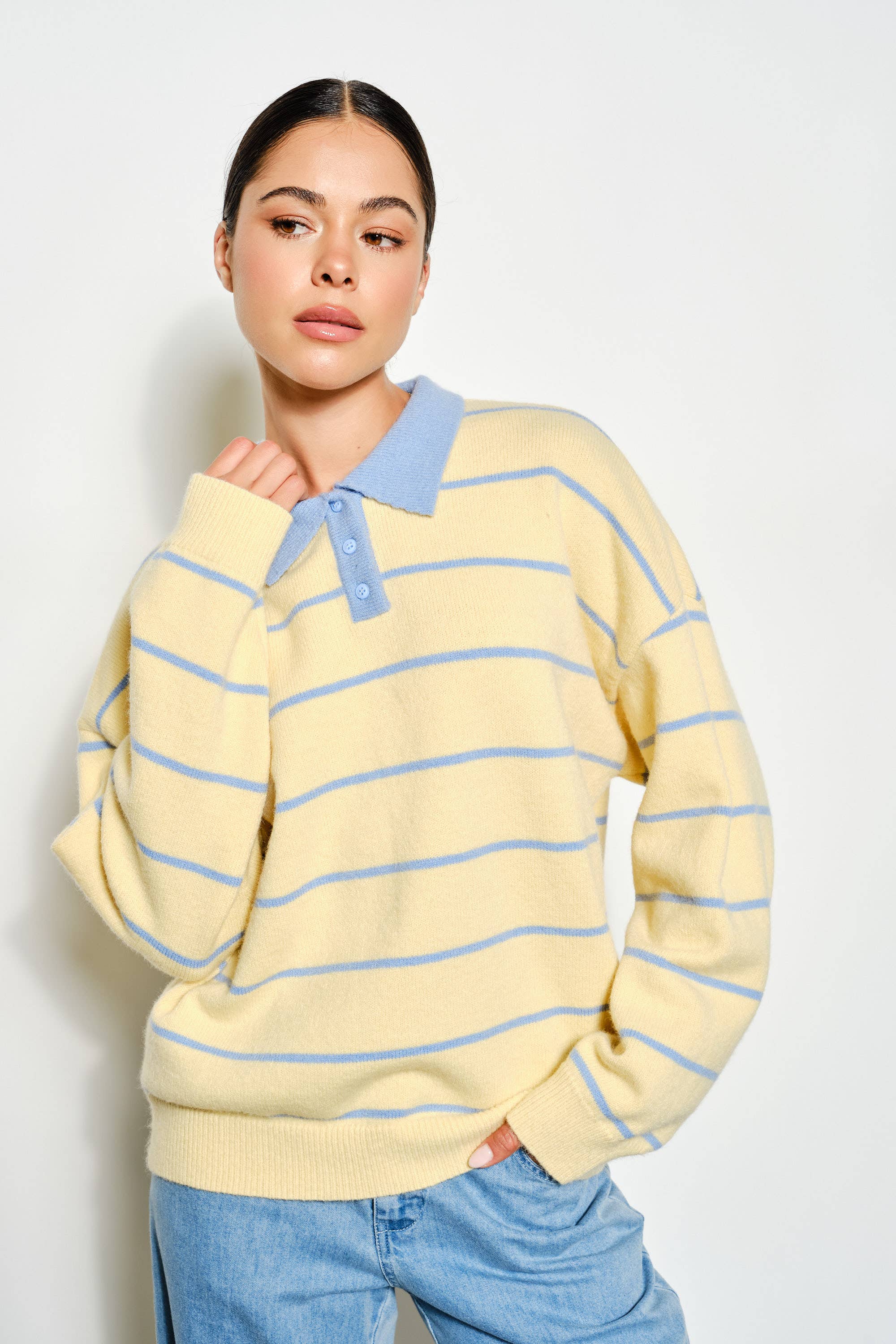 JOANNA STRIPED RUGBY SWEATER